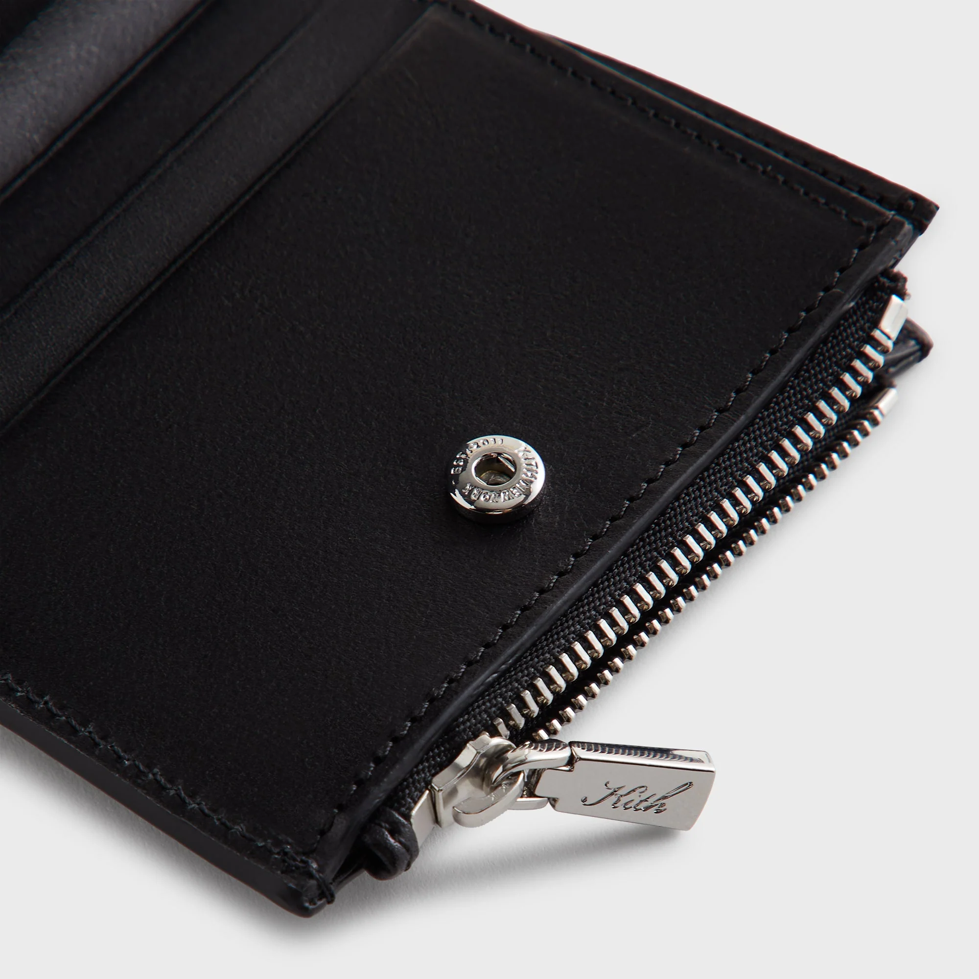 Kith Monogram Leather Snap Wallet - Black - Image 4