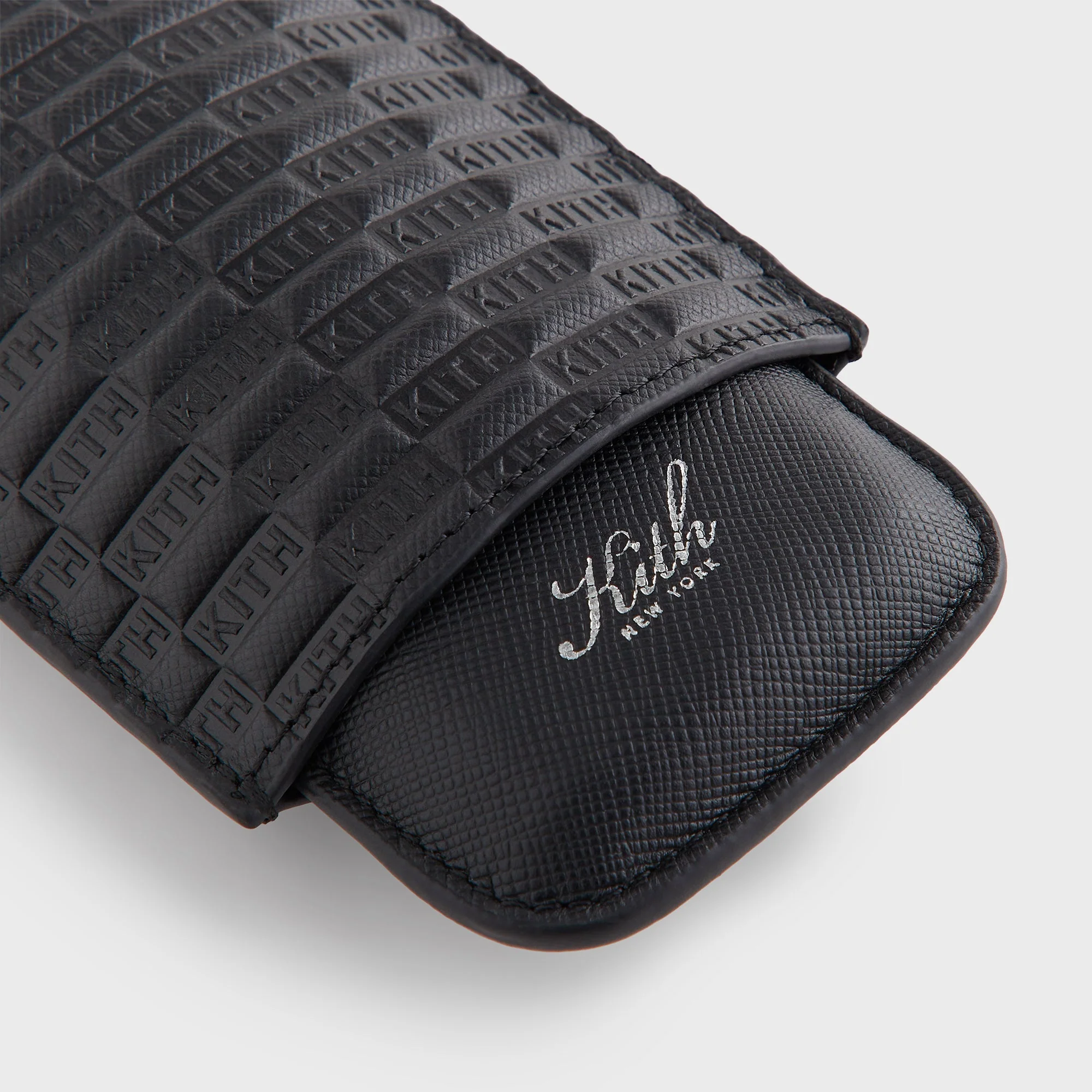 Kith Monogram Saffiano Leather Cigar Case - Black - Image 3