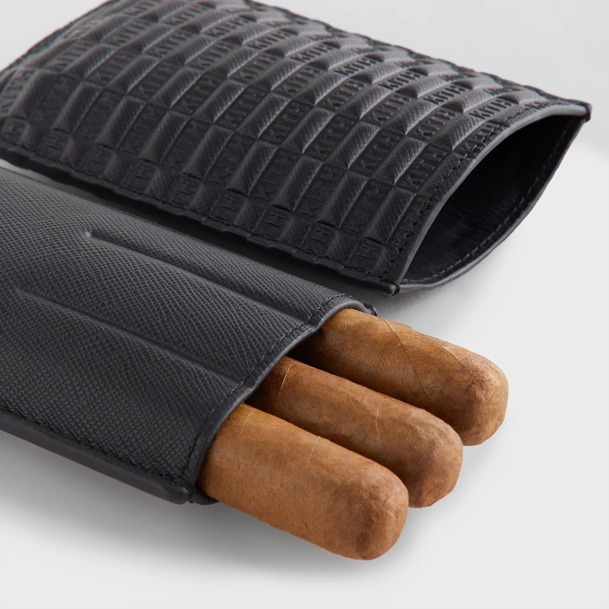Kith Monogram Saffiano Leather Cigar Case - Black - Image 4