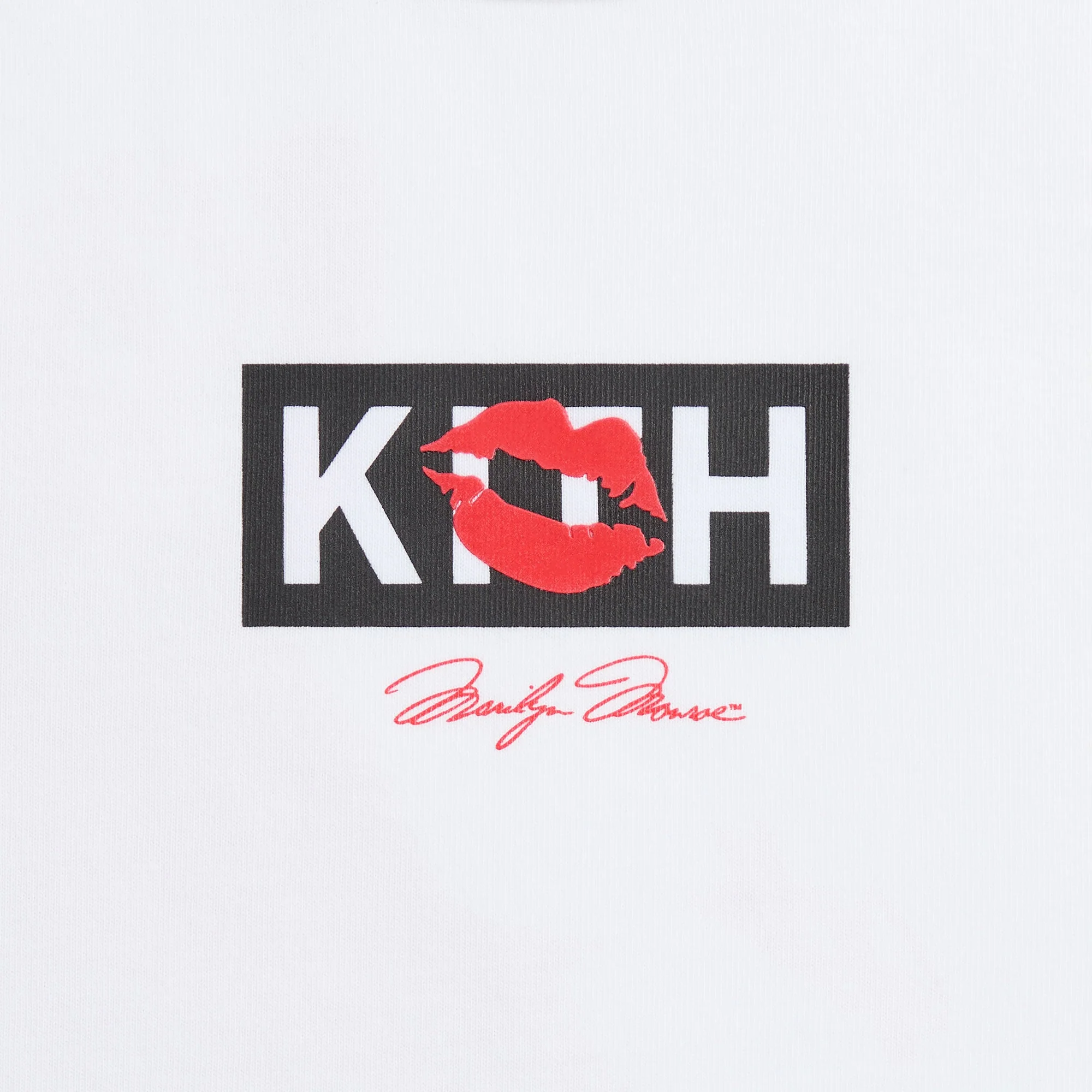 Kith Women for Marilyn Monroe Kiss Mulberry Vintage Tee - White - Image 3