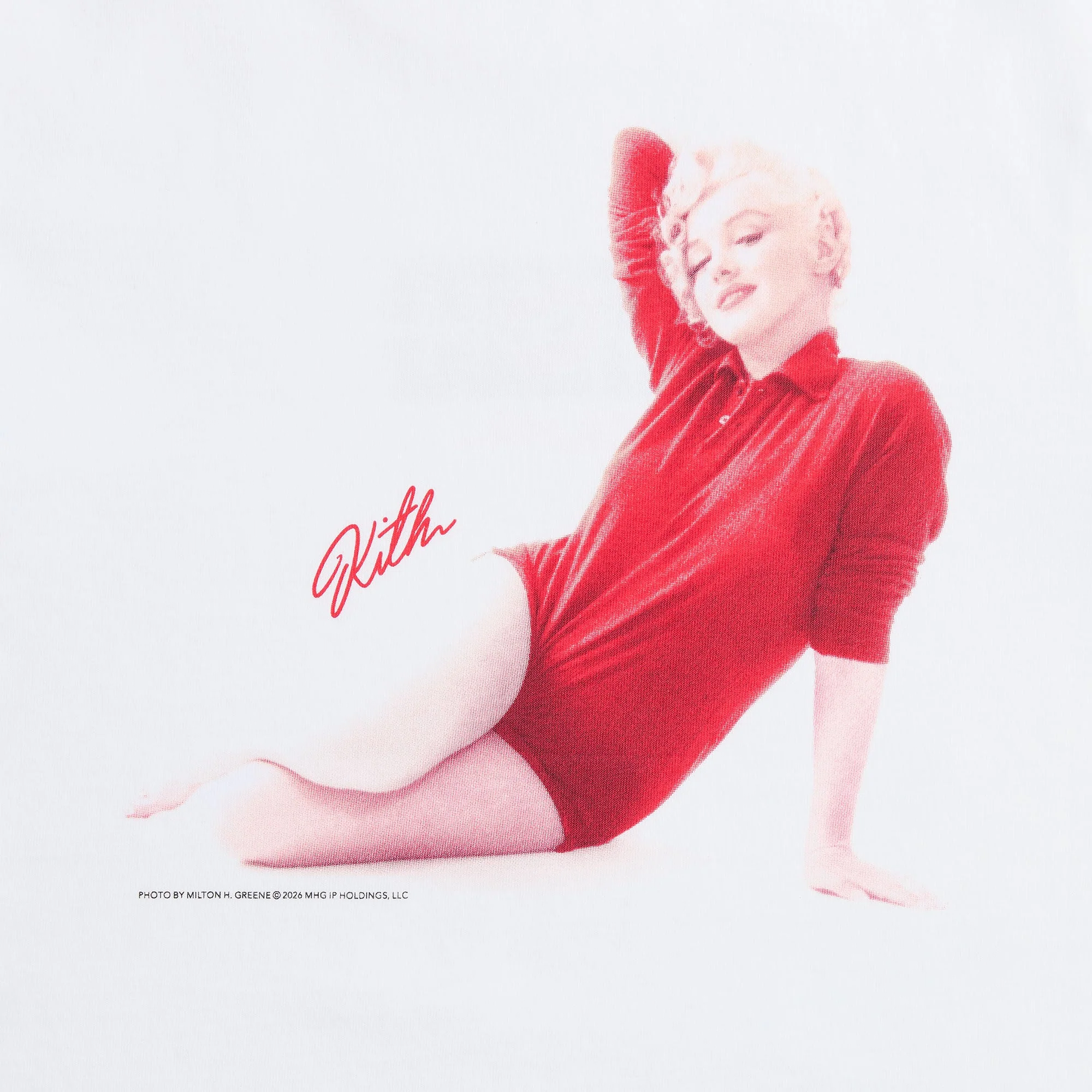 Kith Women for Marilyn Monroe Kiss Mulberry Vintage Tee - White - Image 4