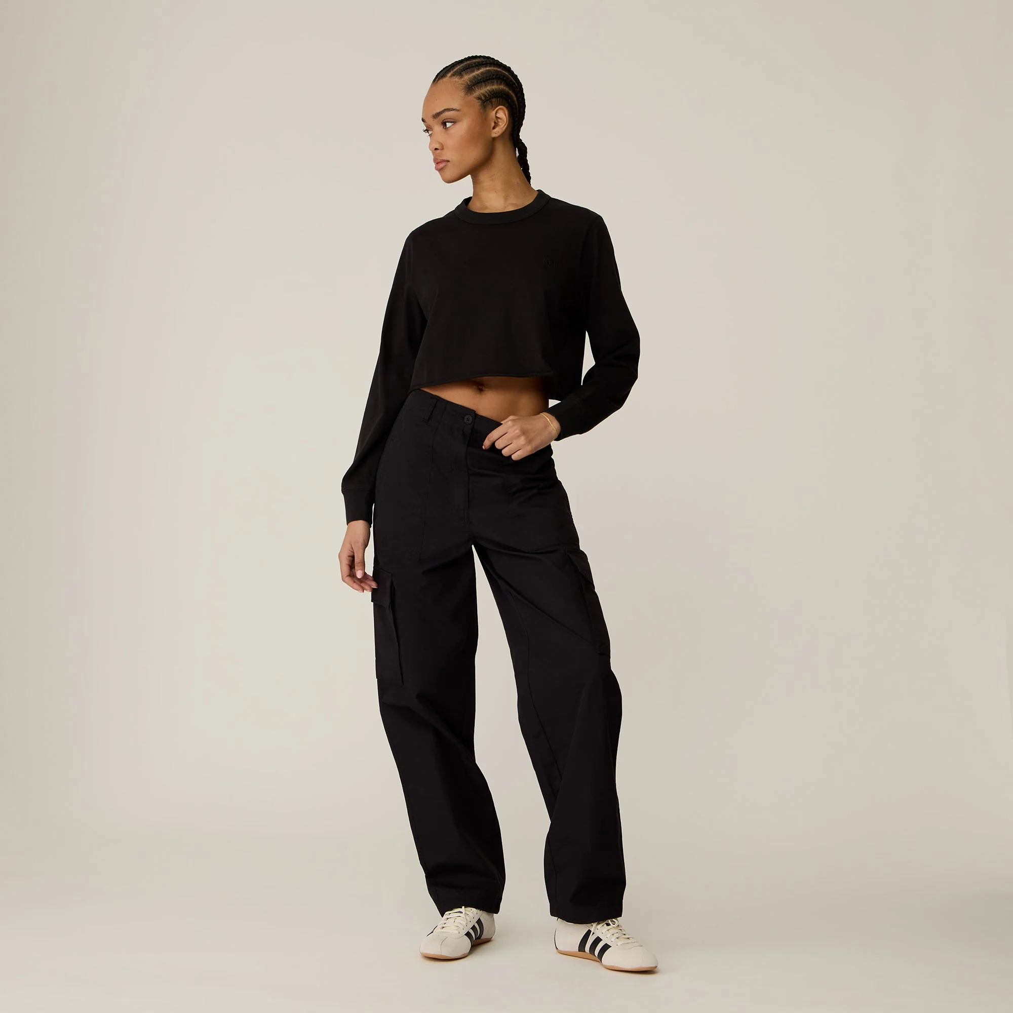 Kith Women Lucy Cropped Long Sleeve II Tee - Mass - Image 3