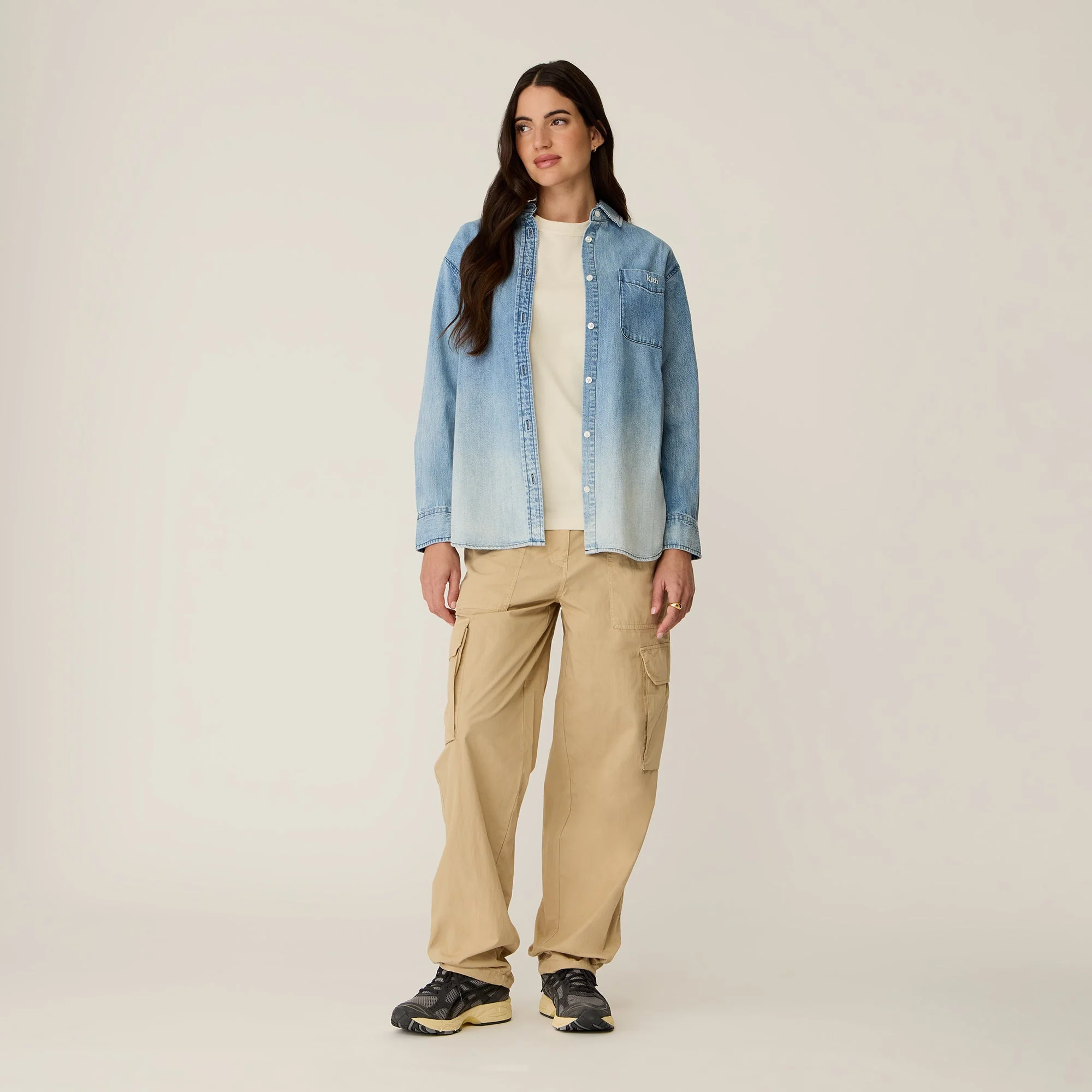 Kith Women Ora II Denim Shirt - Harper Mid Wash - Image 2