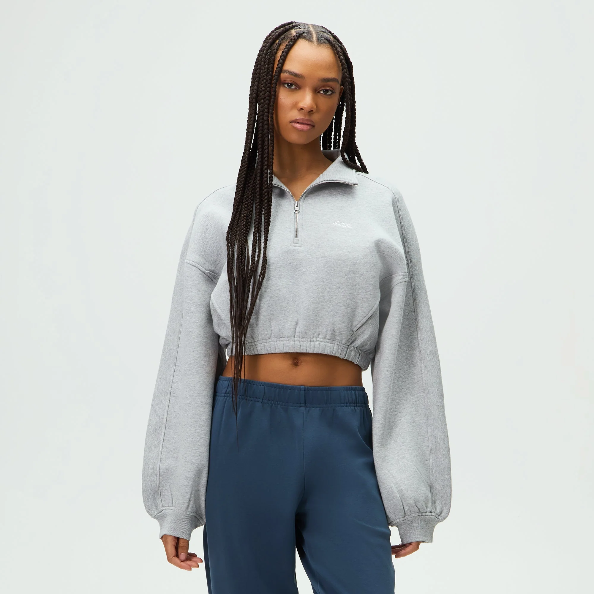 Kith Women Blair Quarter Zip - Cool Heather Grey - Image 2