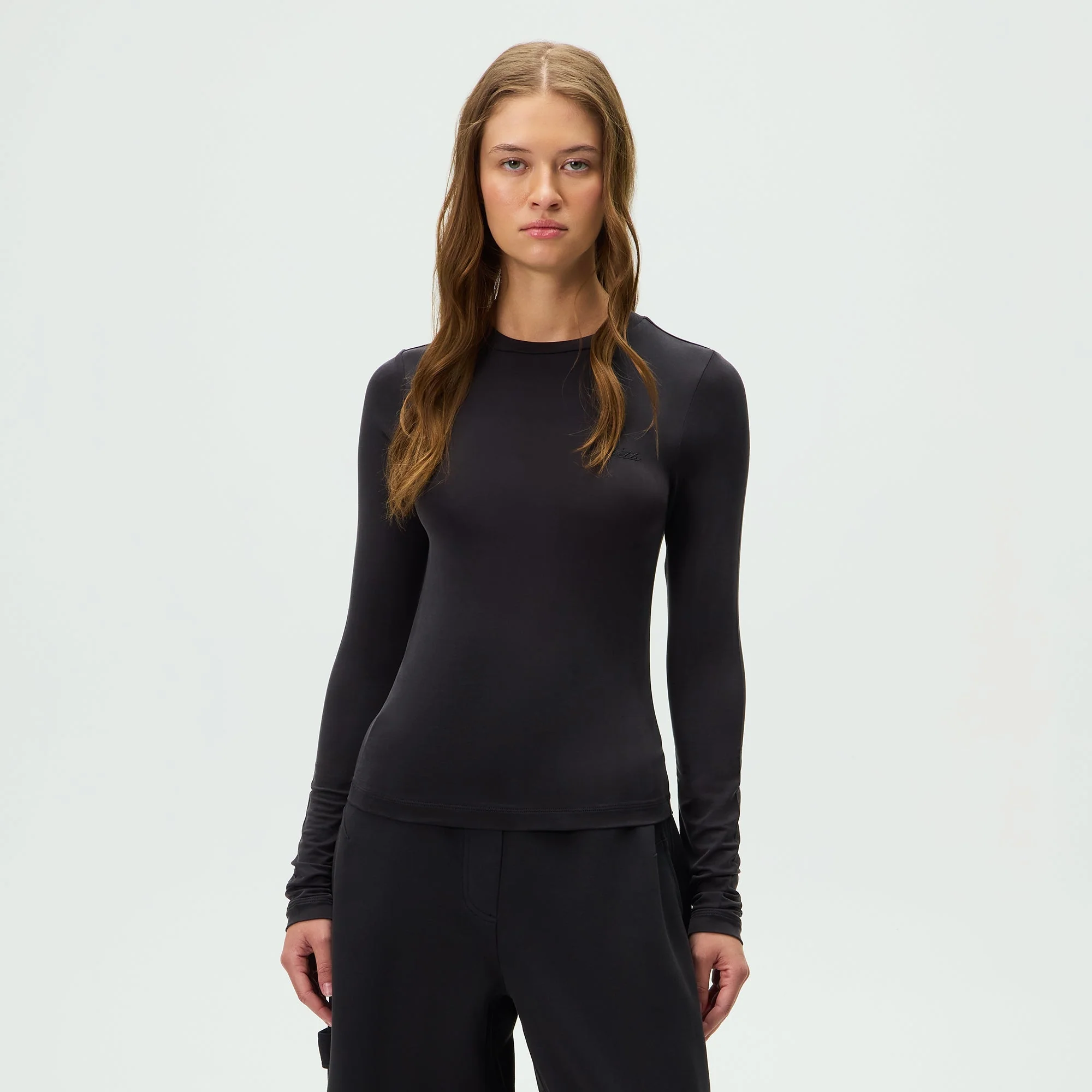 Kith Women Nori Cupro Long Sleeve - Black - Image 2