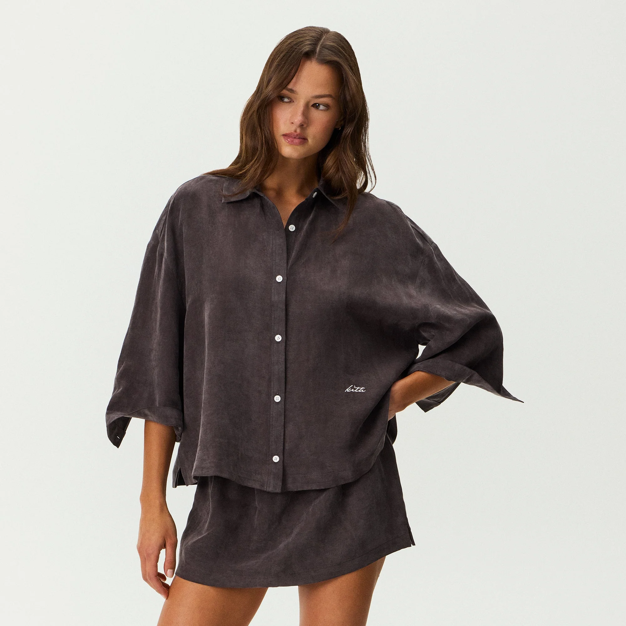 Kith Women Nafissa Oversized Button Up Shirt - Kindling - Image 2