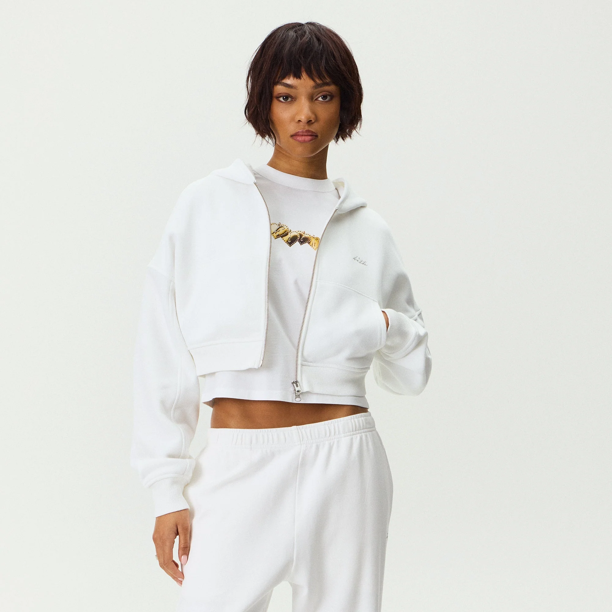 Kith Women Hendler Cropped Hoodie - White - Image 2