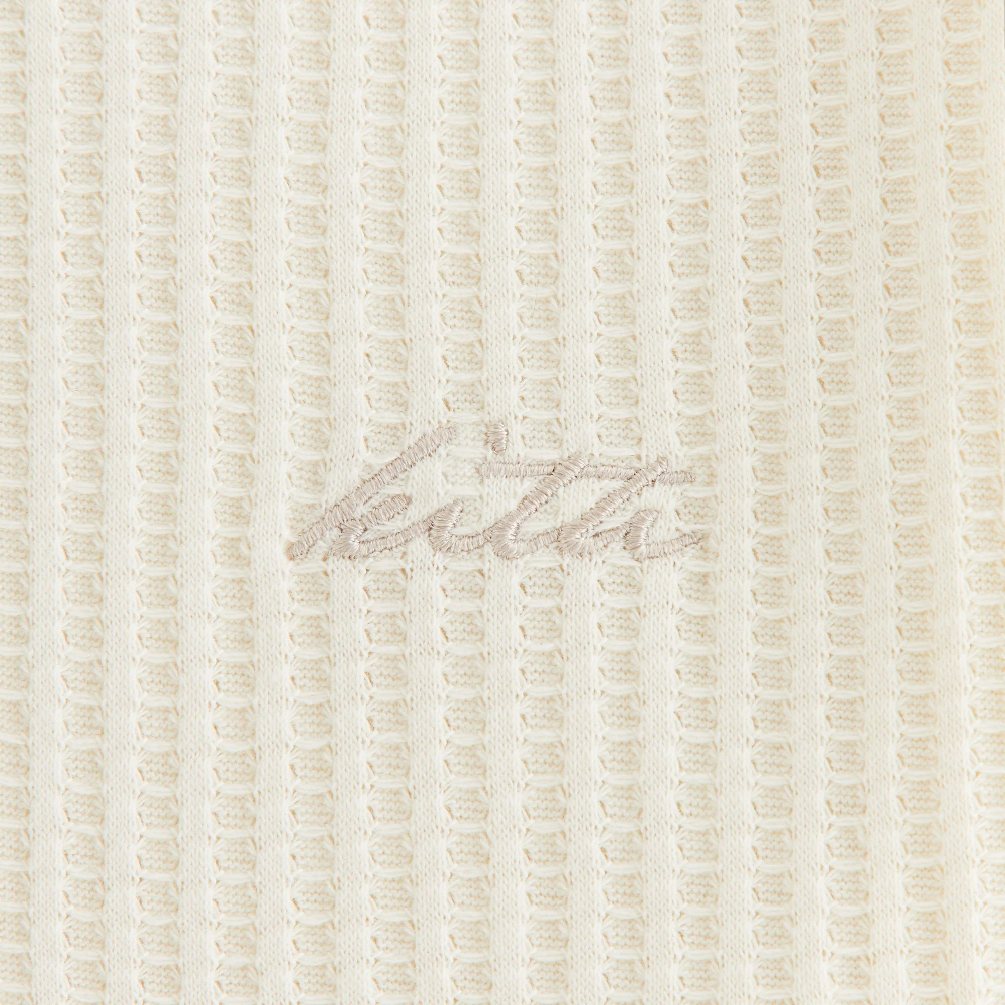 Kith Women Fei Waffle Cropped Tee - Sandrift - Image 4
