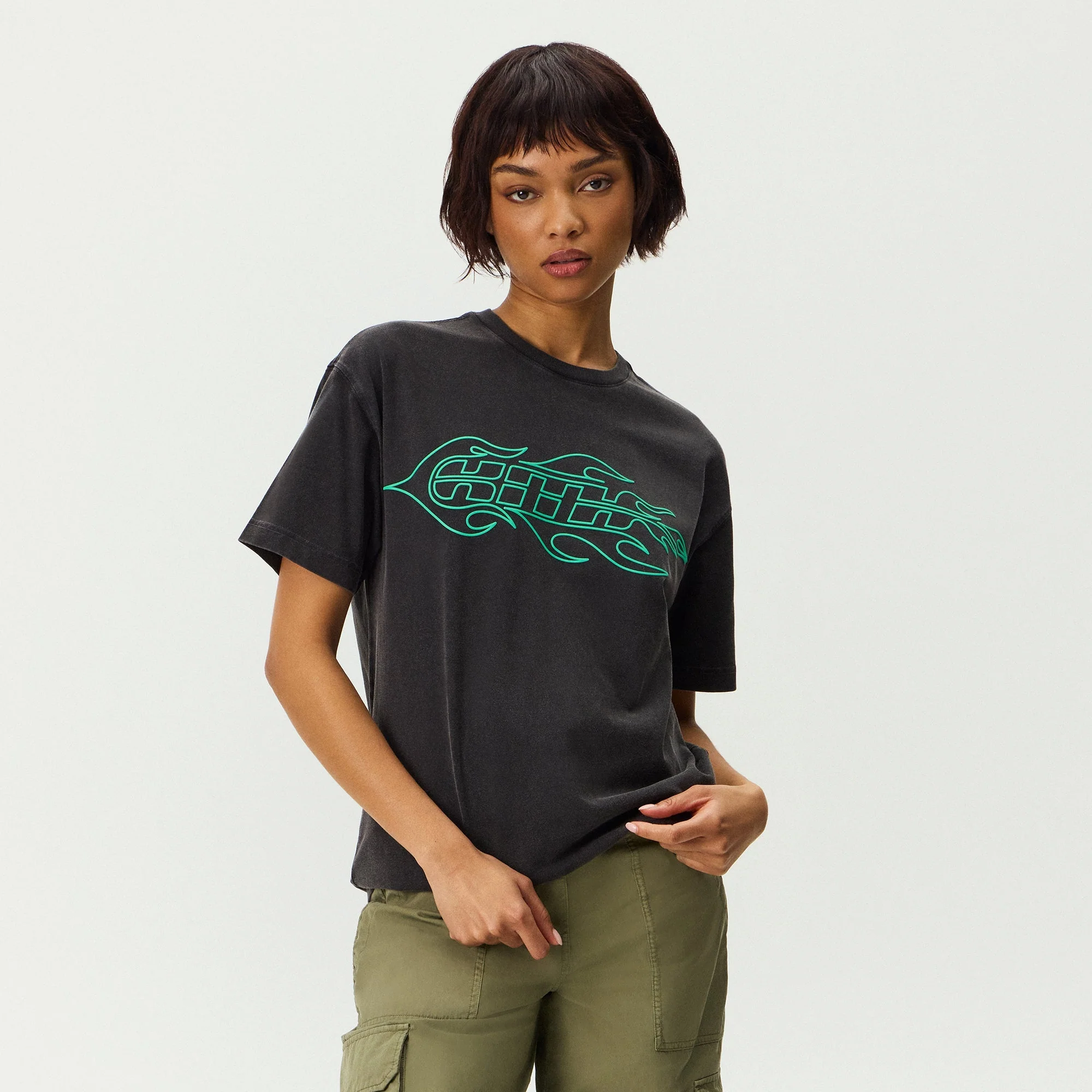Kith Women Vintage Blaze Logo Tee - Black - Image 2