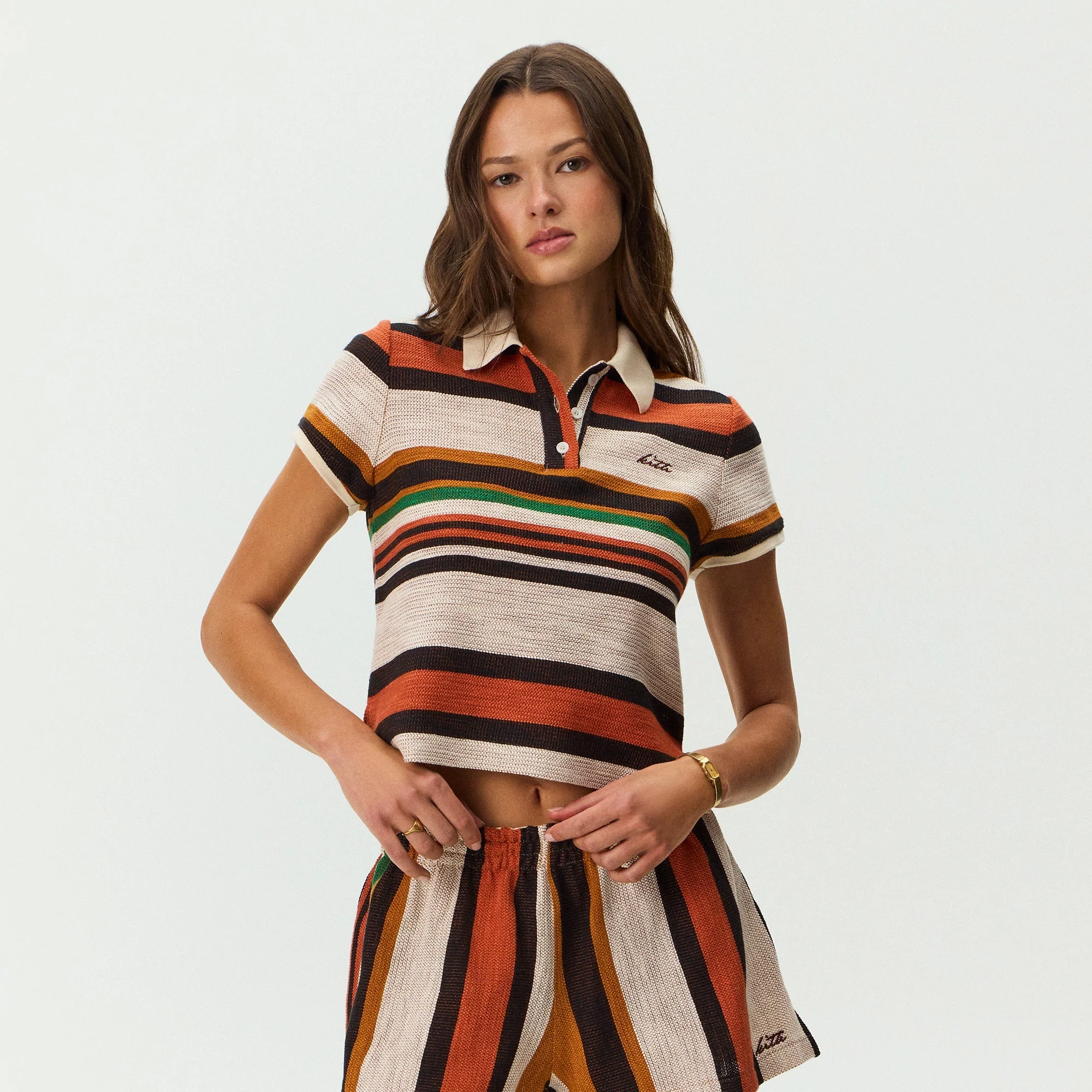 Kith Women Sansa Stripe Shrunken Polo - Flutter - Image 2