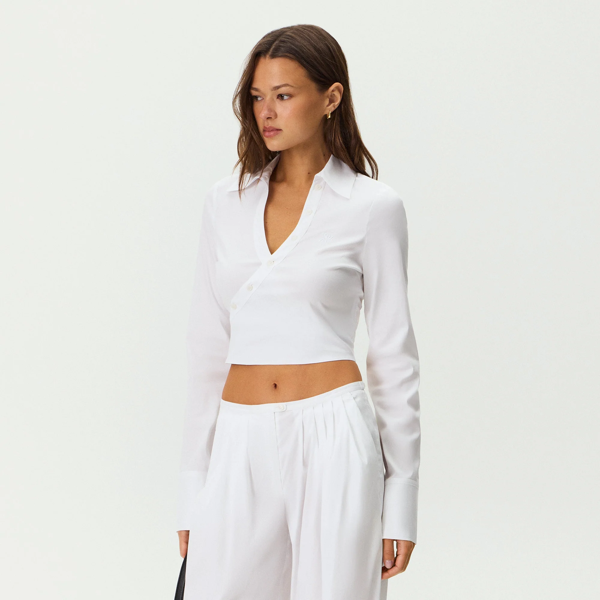 Kith Women Kairi Poplin Wrap Shirt - White - Image 3