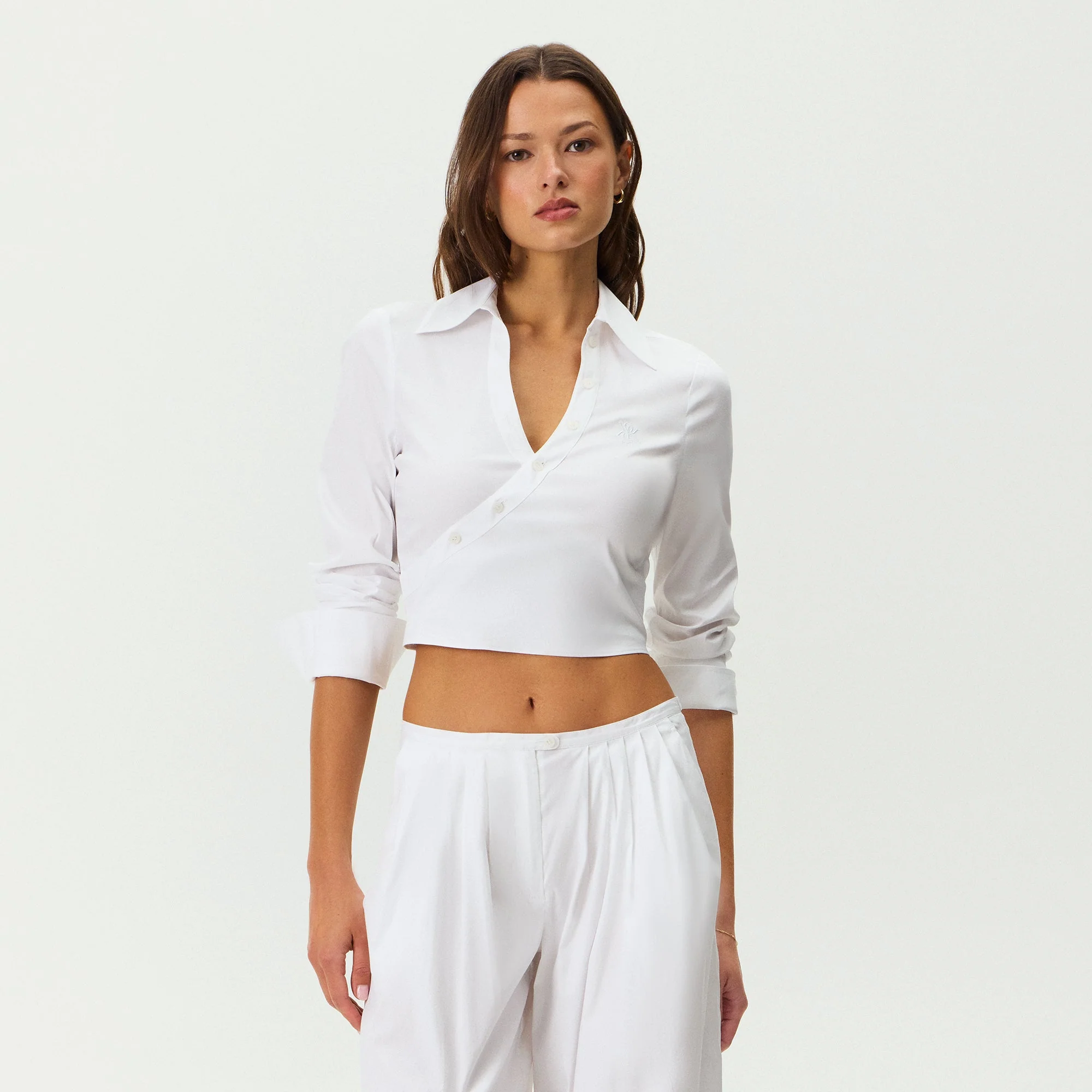 Kith Women Kairi Poplin Wrap Shirt - White - Image 4
