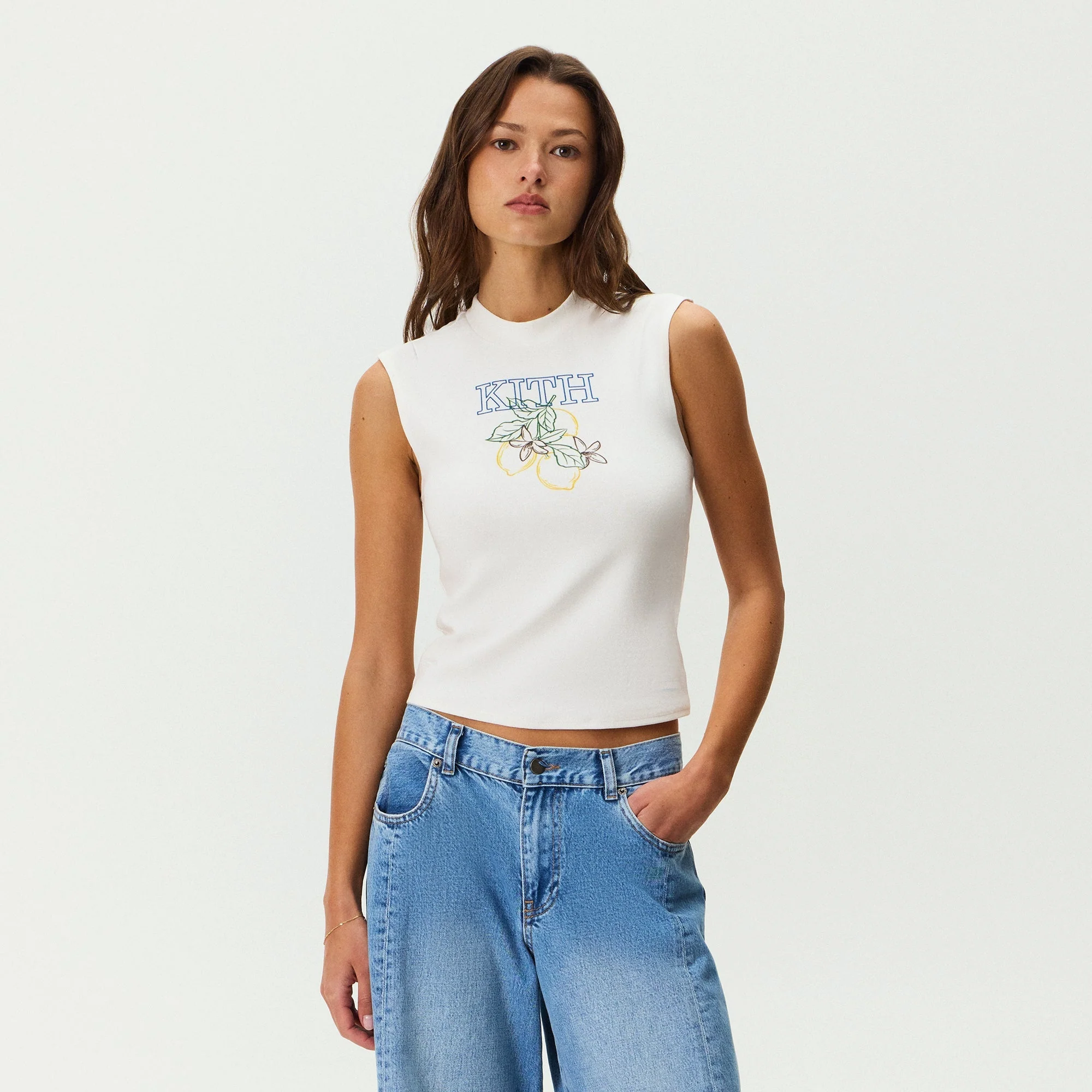 Kith Women Mulberry Kith Lemon Muscle Tank - White - Image 2
