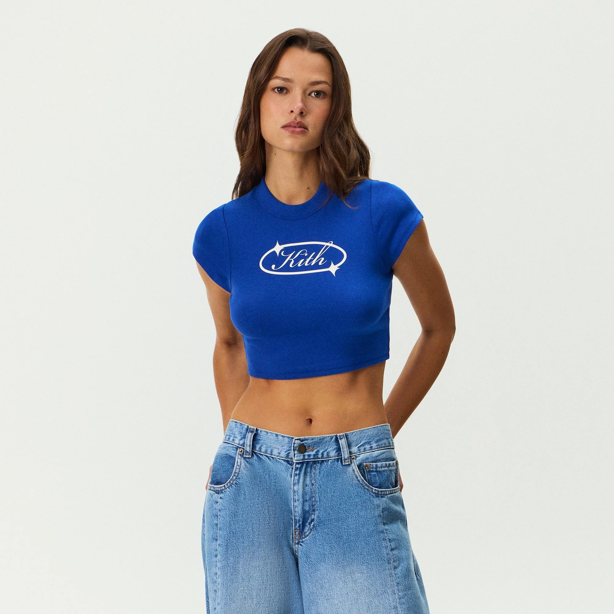Kith Women Corvin Kith Gleam Cap Sleeve Tee - Cyclone - Image 2
