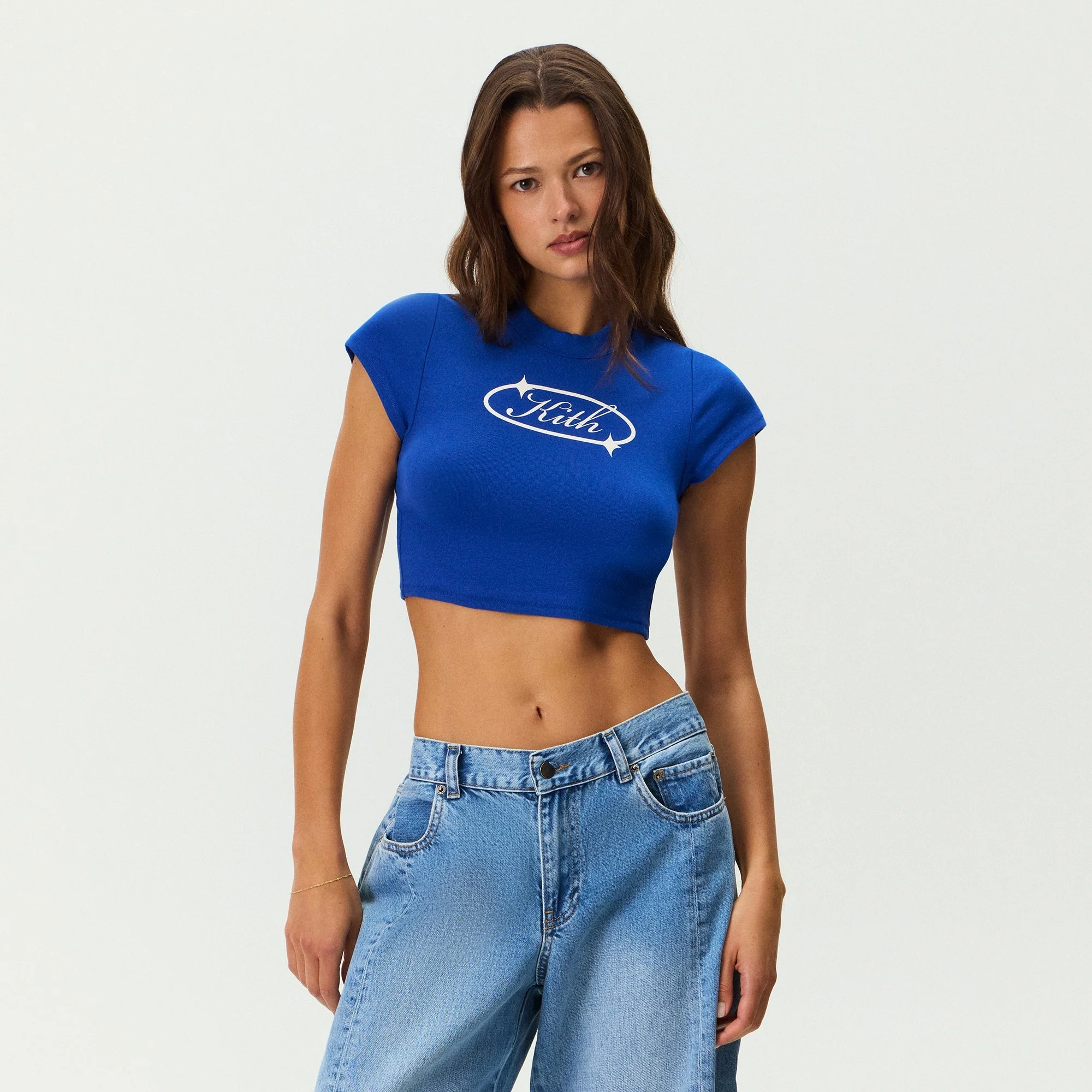 Kith Women Corvin Kith Gleam Cap Sleeve Tee - Cyclone - Image 3