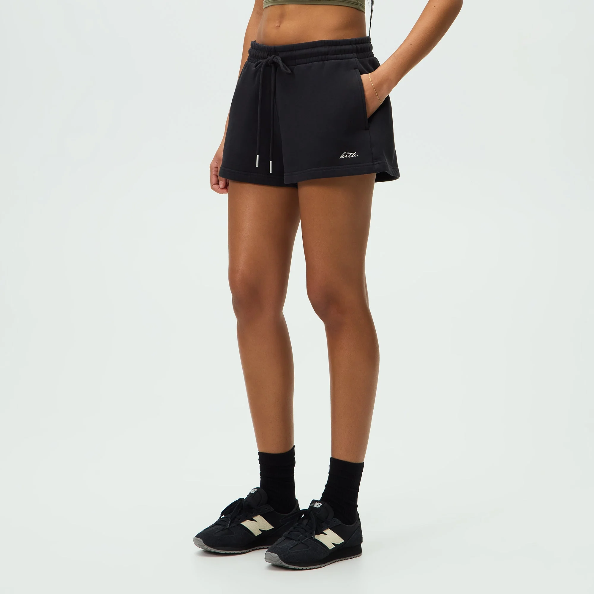 Kith Women Lorah Micro Sweatshort - Black - Image 2