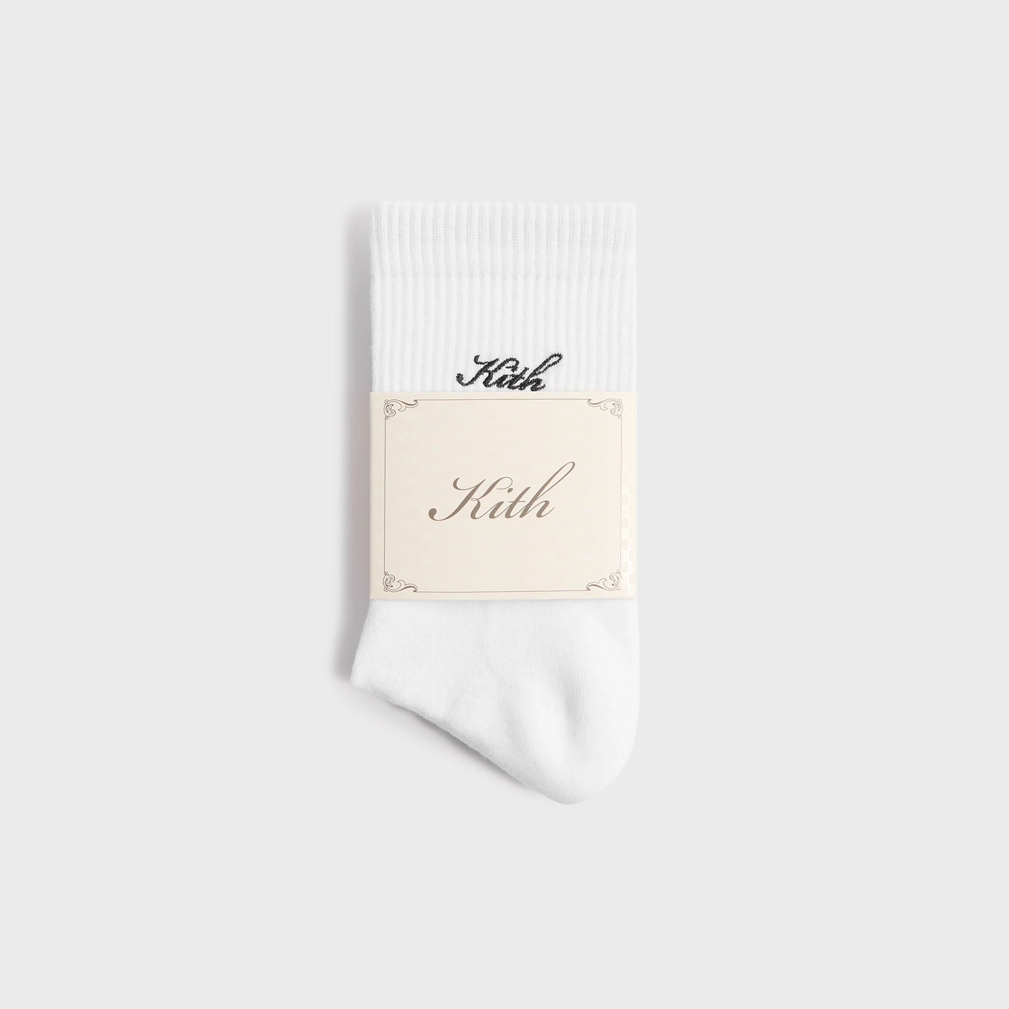 Kith Women Script Light Mid Calf Socks - White - Image 2