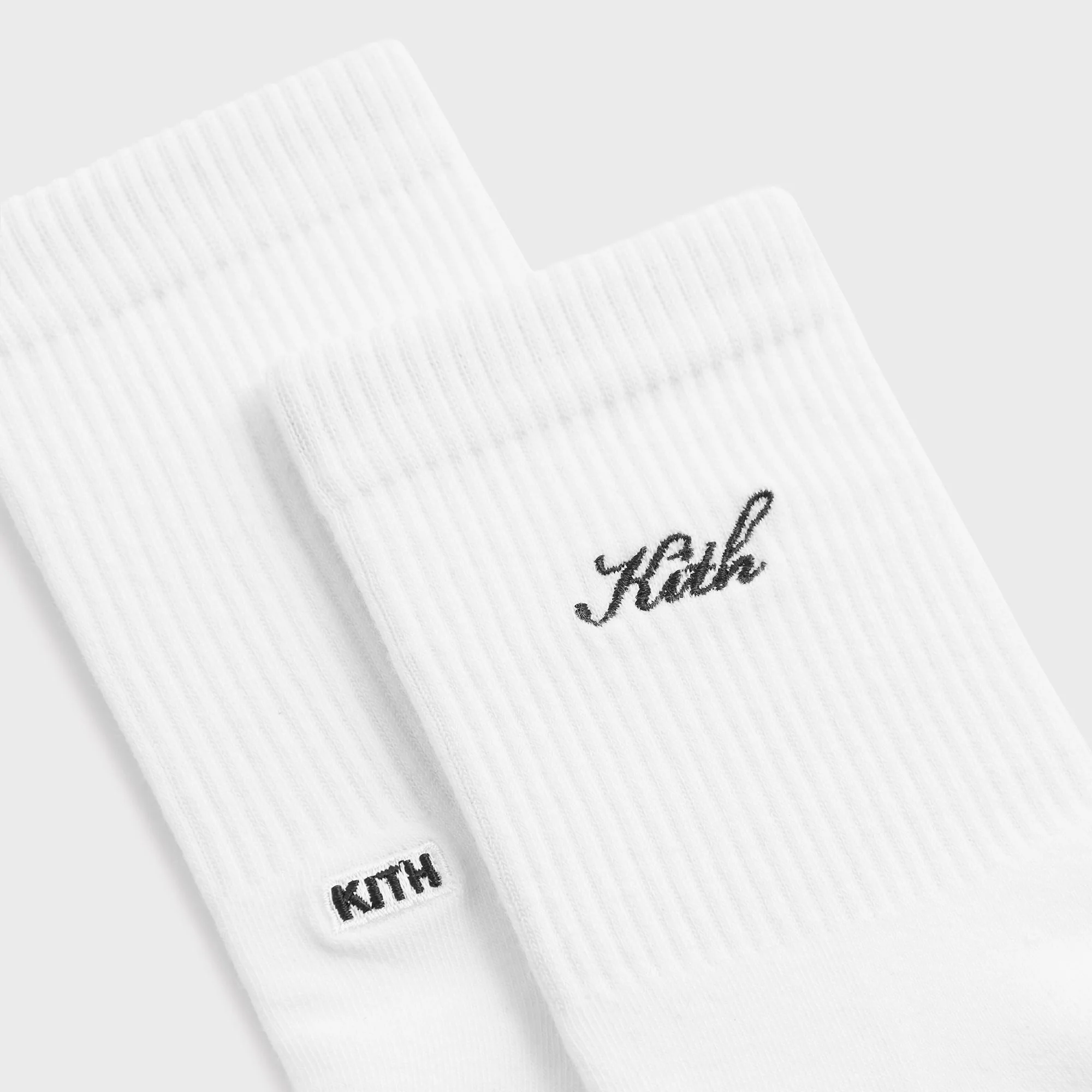 Kith Women Script Light Mid Calf Socks - White - Image 3