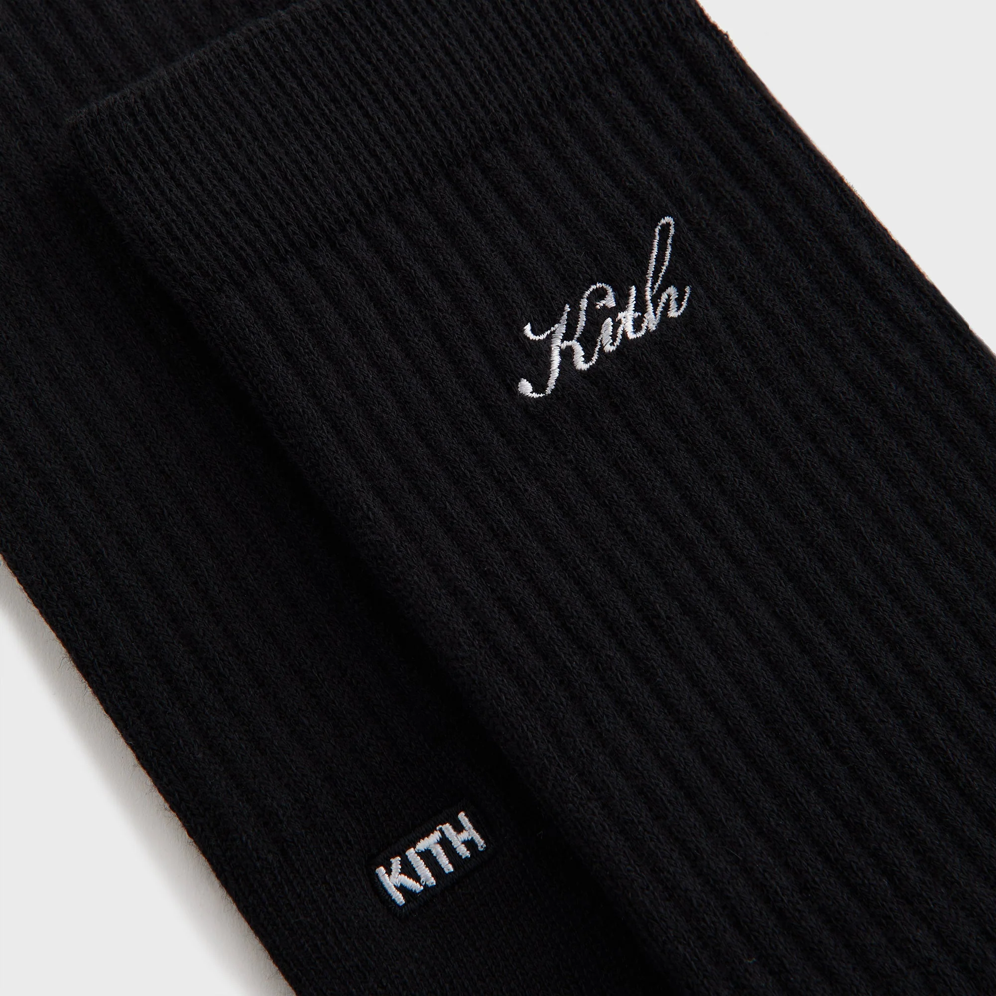 Kith Women Script Classic 3-Pack Crew Socks - Black - Image 3
