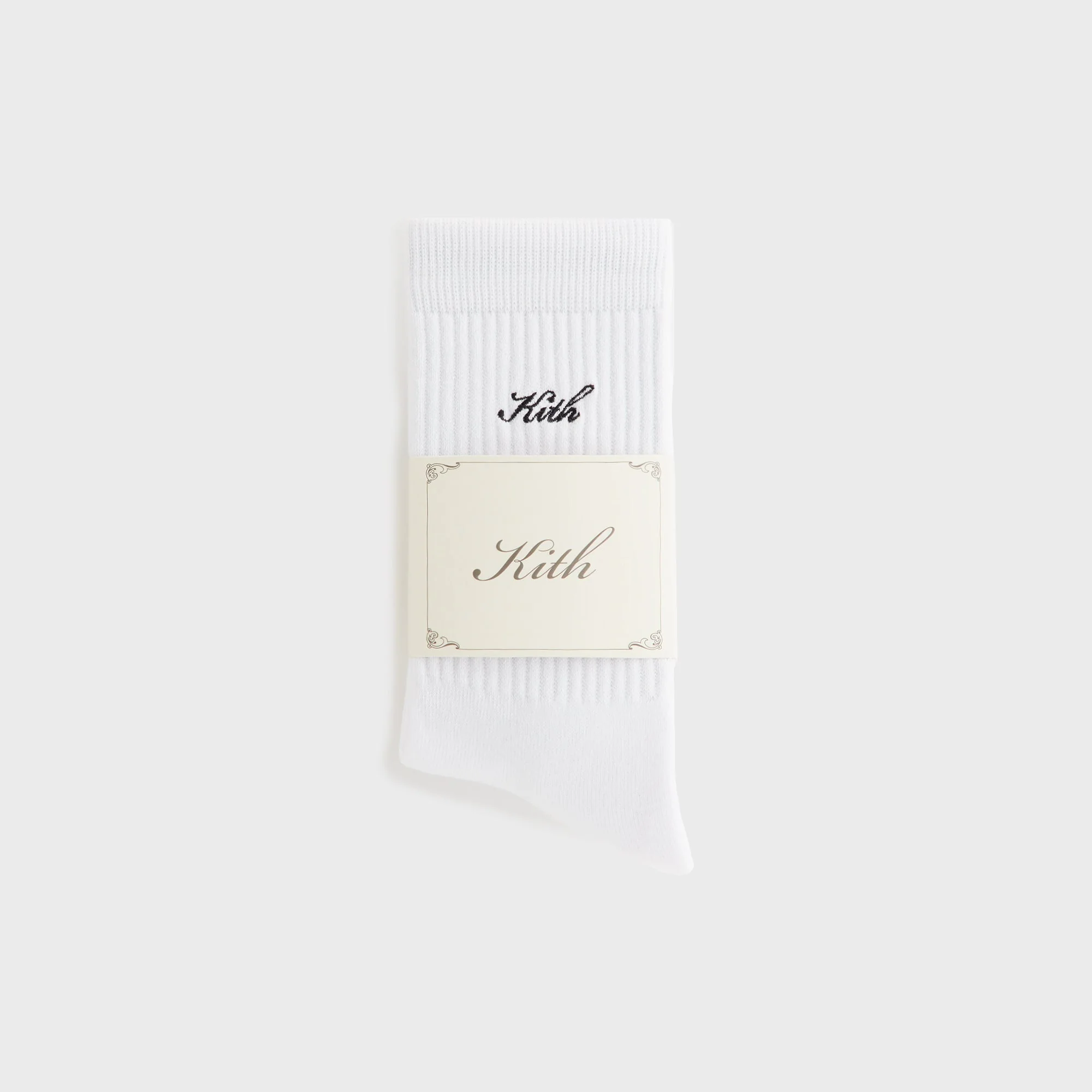 Kith Women Script Classic 3-Pack Crew Socks - White - Image 2