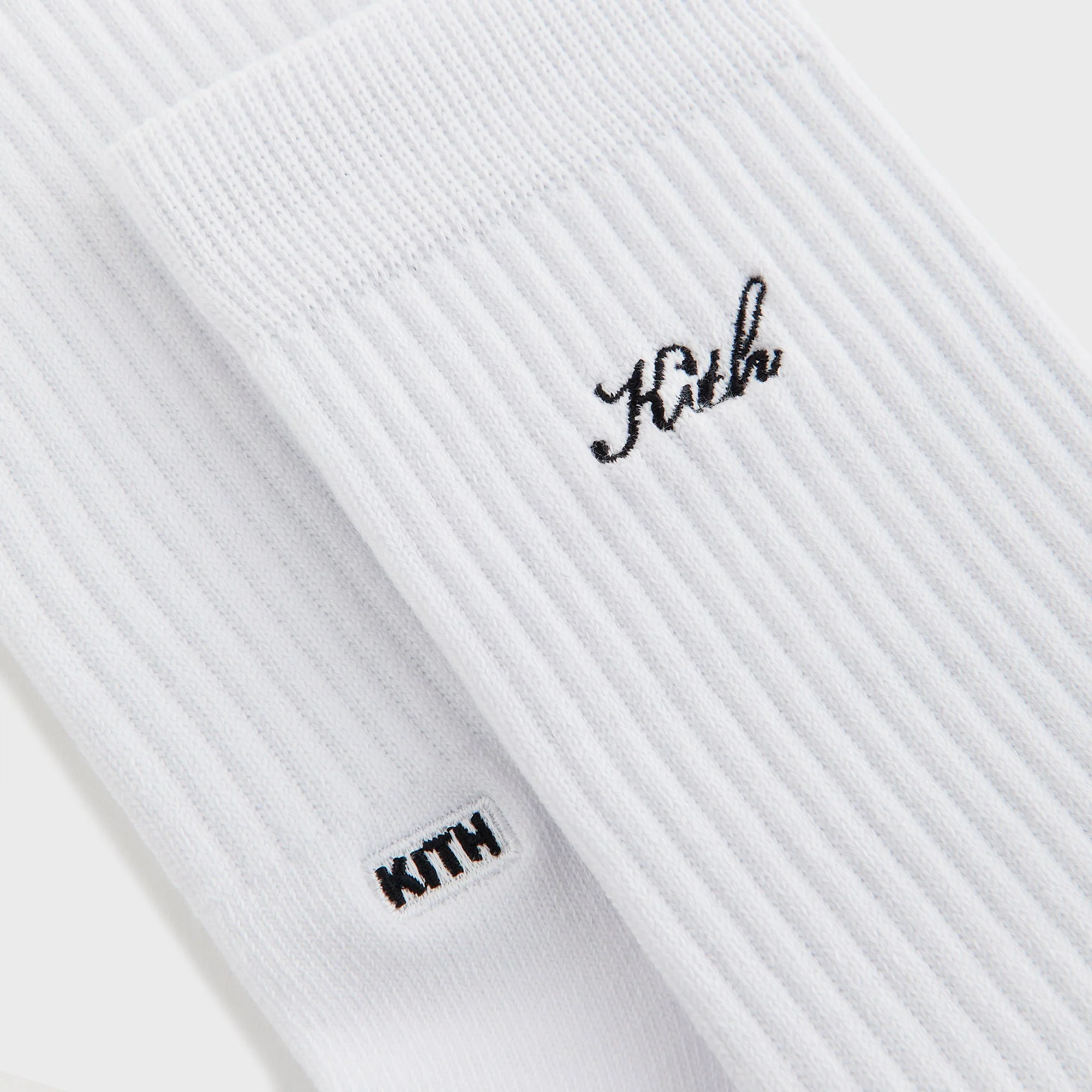 Kith Women Script Classic 3-Pack Crew Socks - White - Image 3