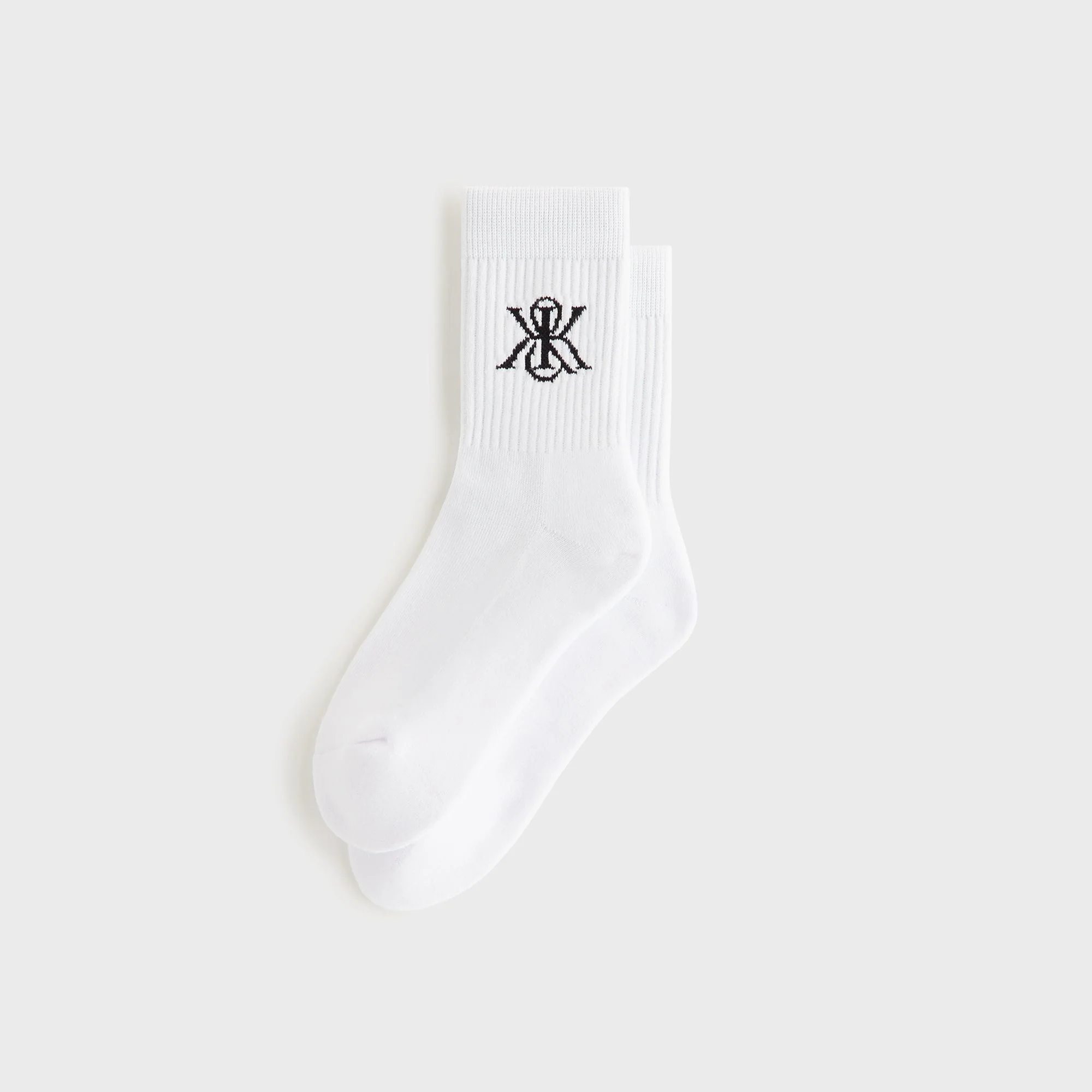 Kith Women Crest Cotton Mid Crew Socks - White