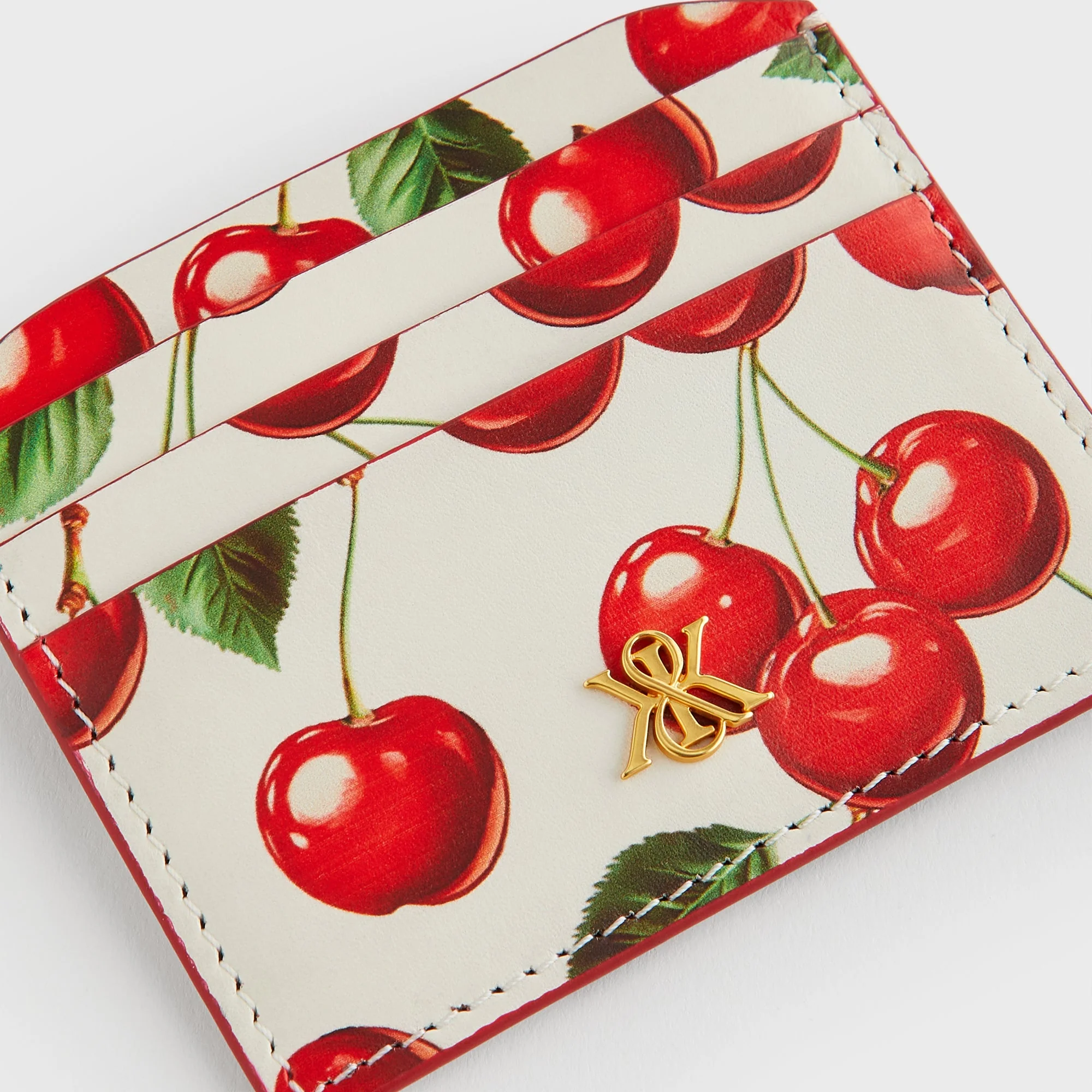 Kith Women Tossed Cherries Notch 6CC Card Case - Sandrift - Image 3
