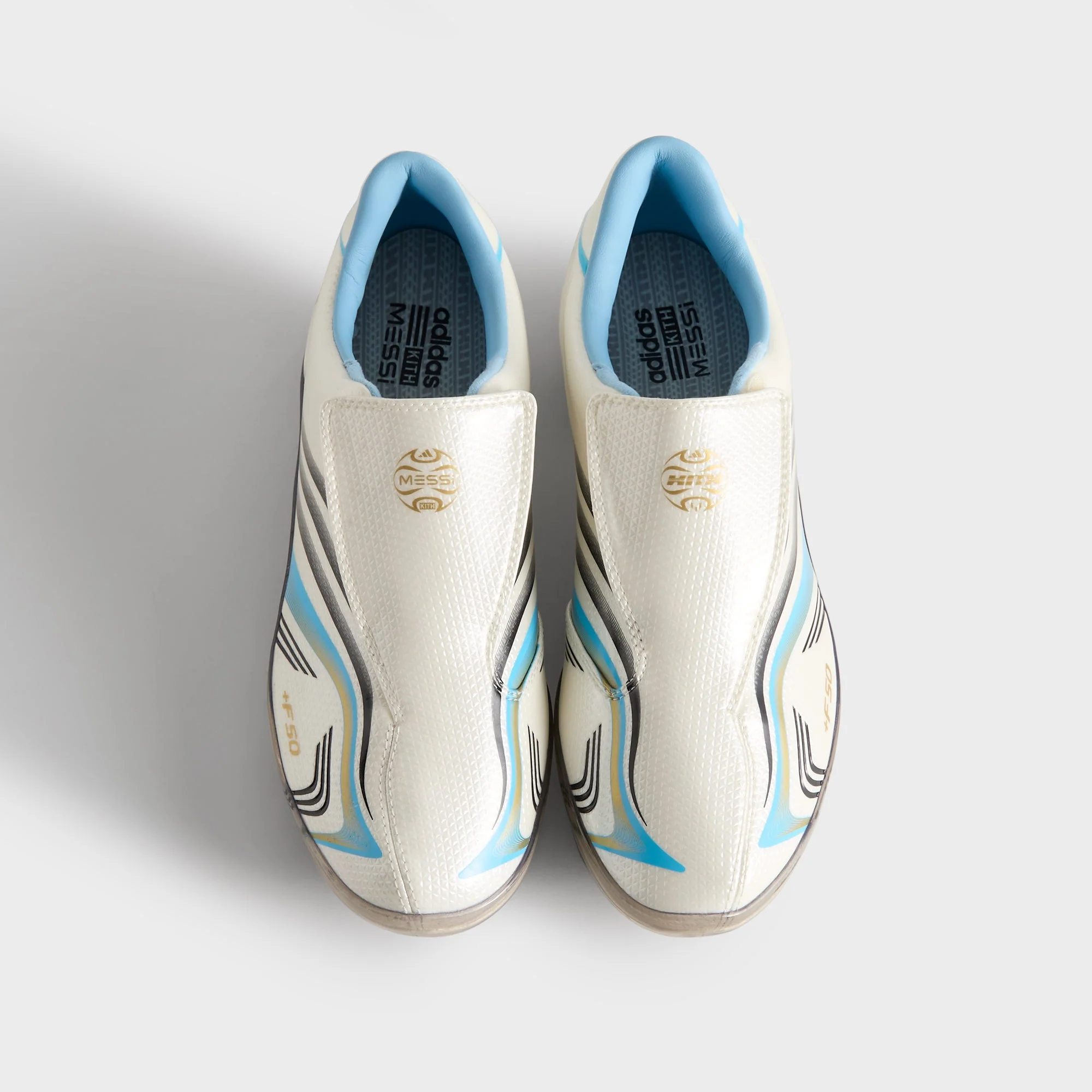 Kith & Messi for adidas Football F50 Inframe - Off White / Clear Blue / Metallic Gold - Image 6