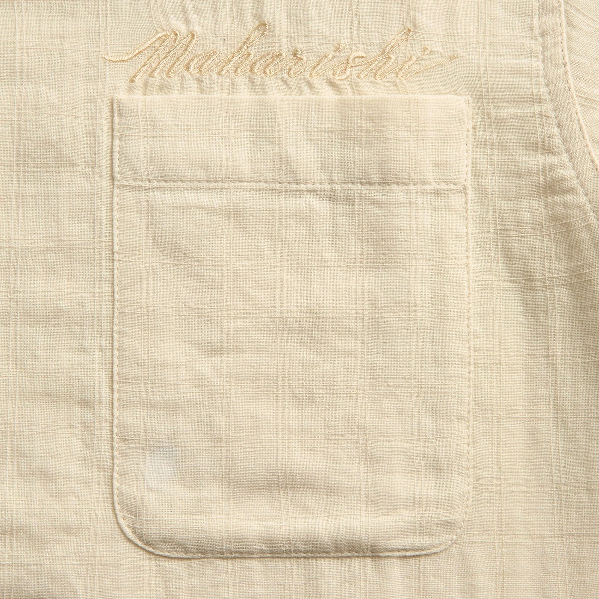 Maharishi 7316 Light Double Voile Cuban Shirt - Ecru - Image 3