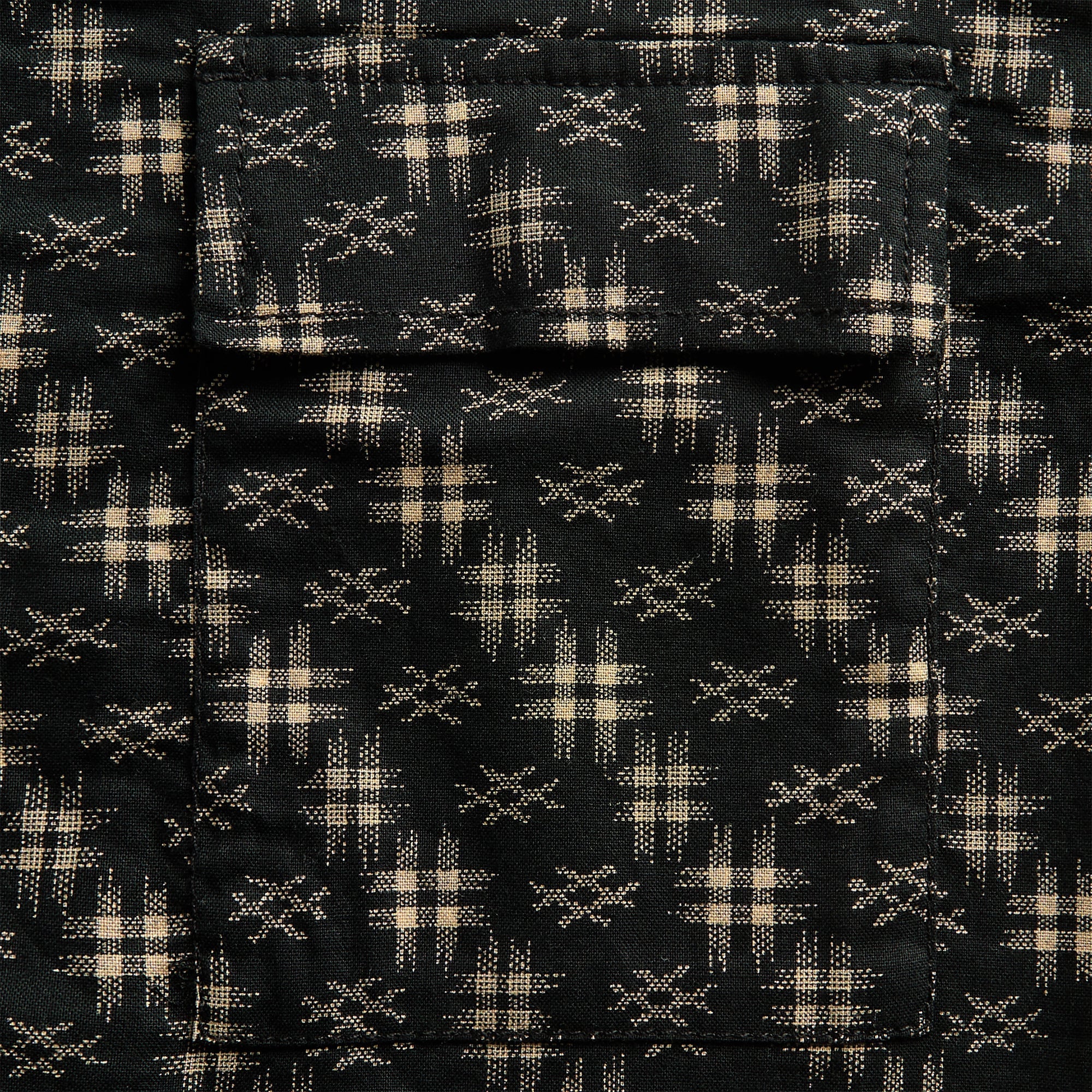 Maharishi 7320 Kasuri Cuban Collar Shirt - Sumi Black - Image 3