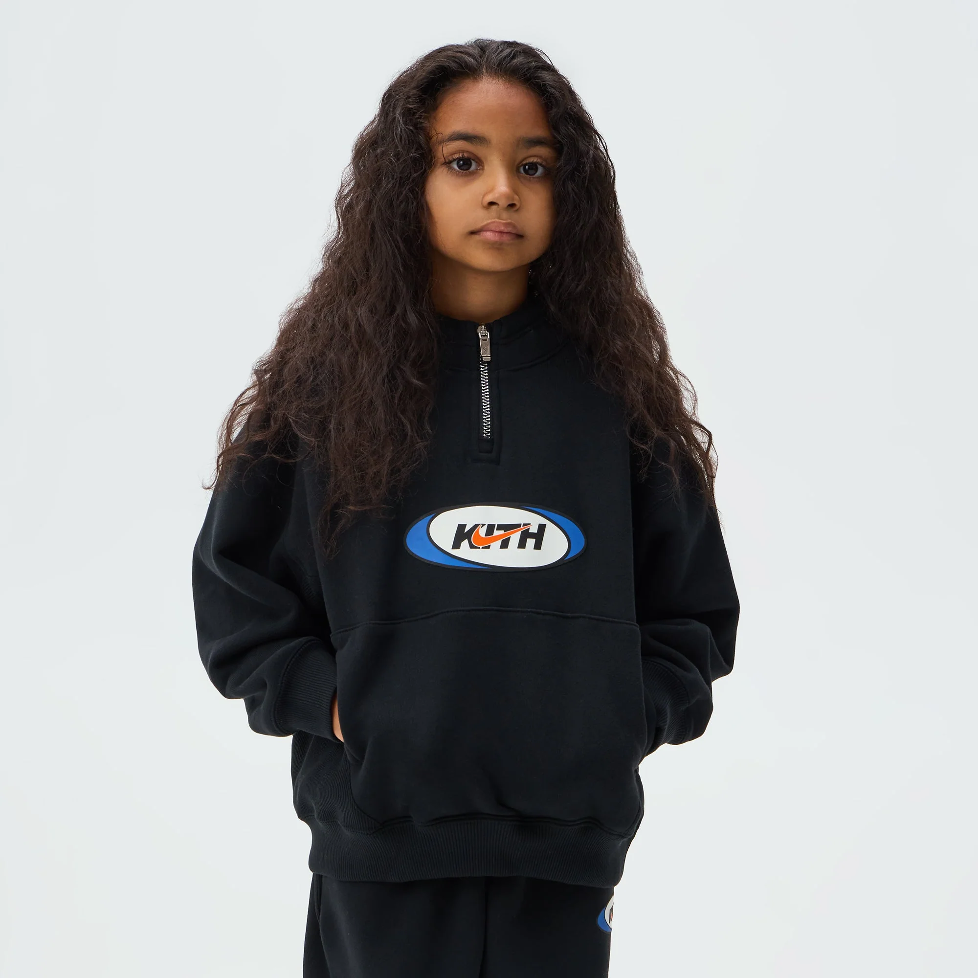 Kith Kids for Nike Quarter Zip Hoodie - Black - Image 2