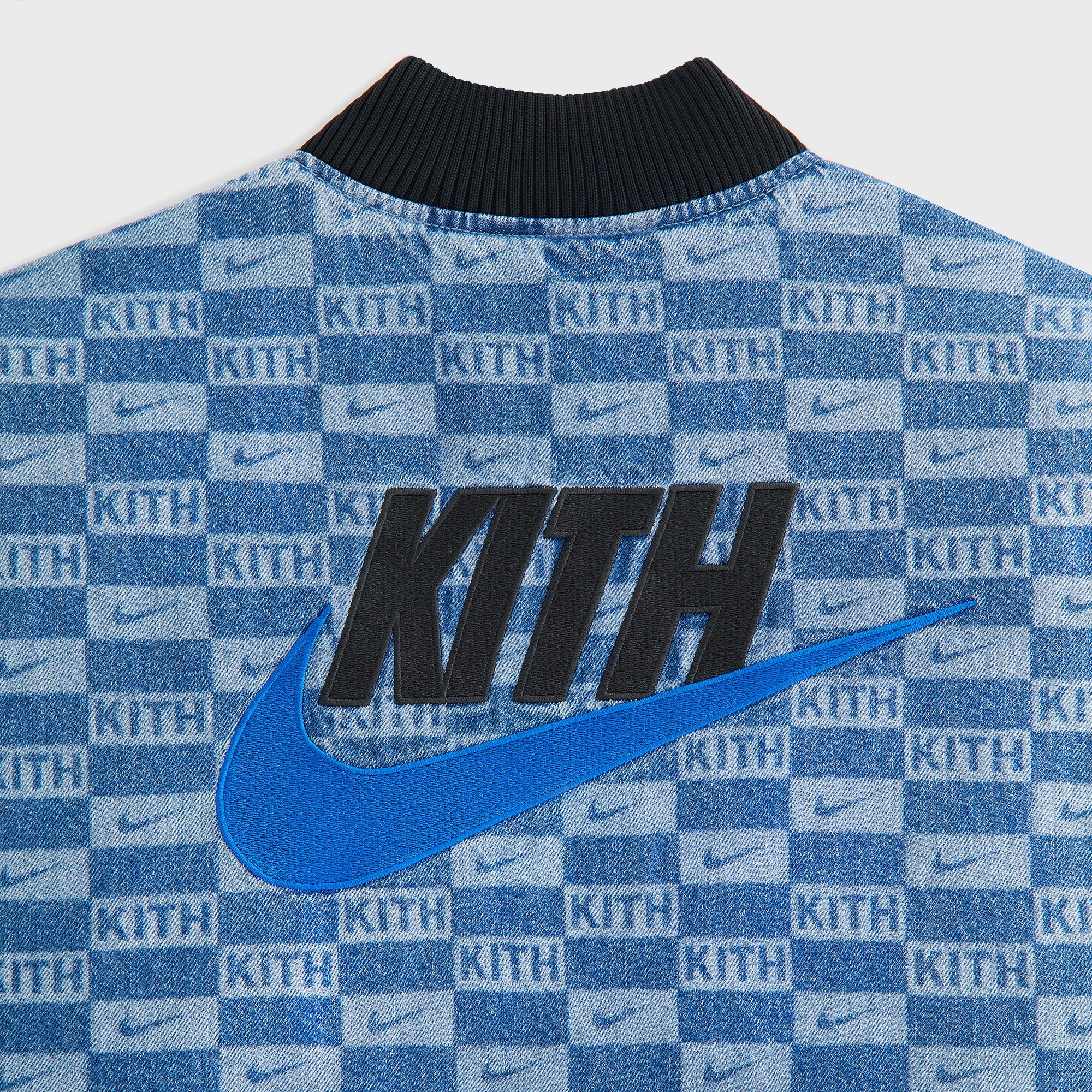 Kith Kids for Nike Denim Laser Etched Varsity Jacket - Mystic Navy - Image 6