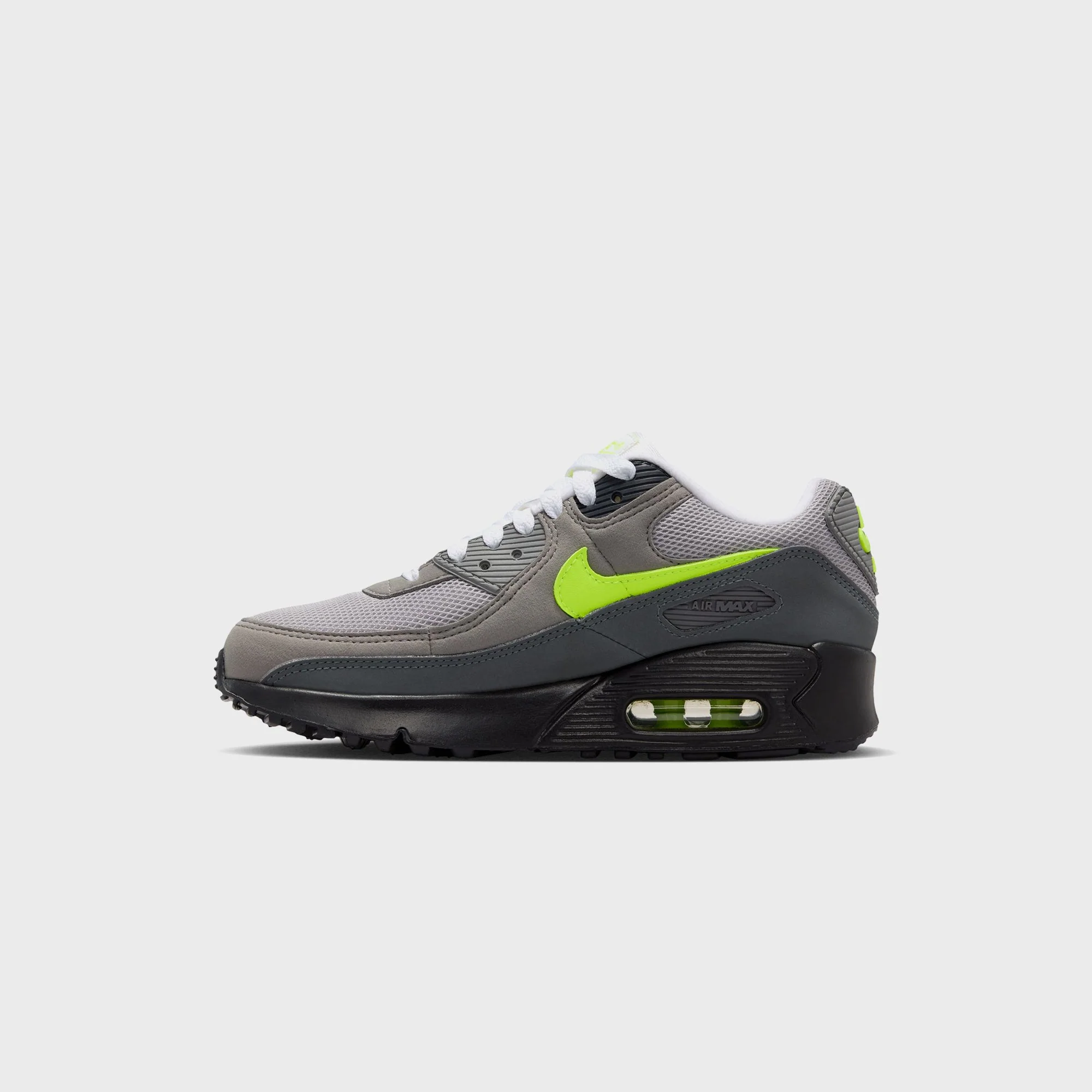 Nike GS Air Max 90 - Black / Anthracite / Light Charcoal / Neon Yellow - Image 5