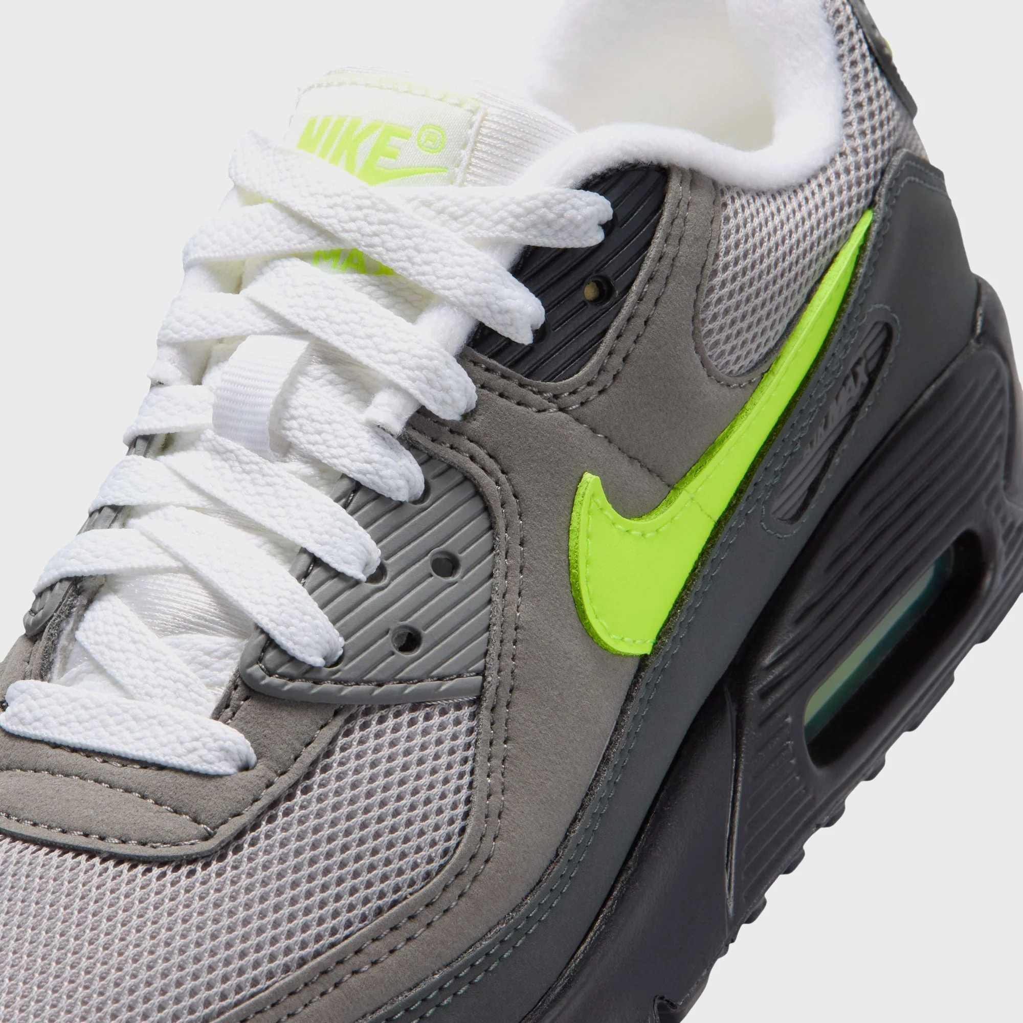 Nike GS Air Max 90 - Black / Anthracite / Light Charcoal / Neon Yellow - Image 6