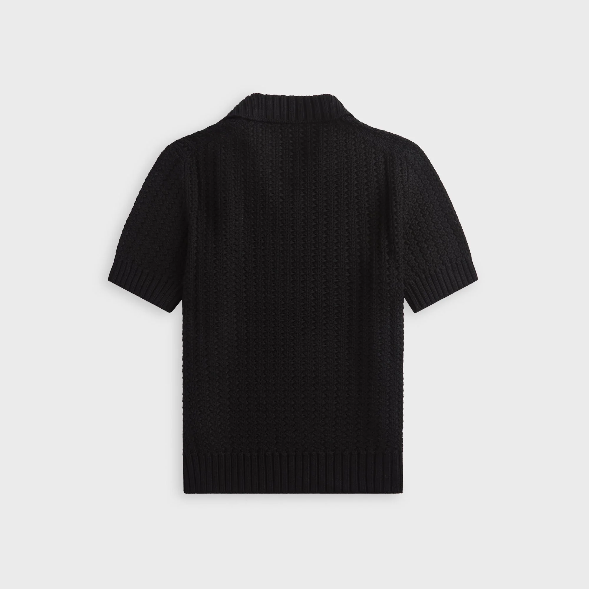 Orlebar Brown Swift Knitted Crochet Polo Shirt - Black - Image 2