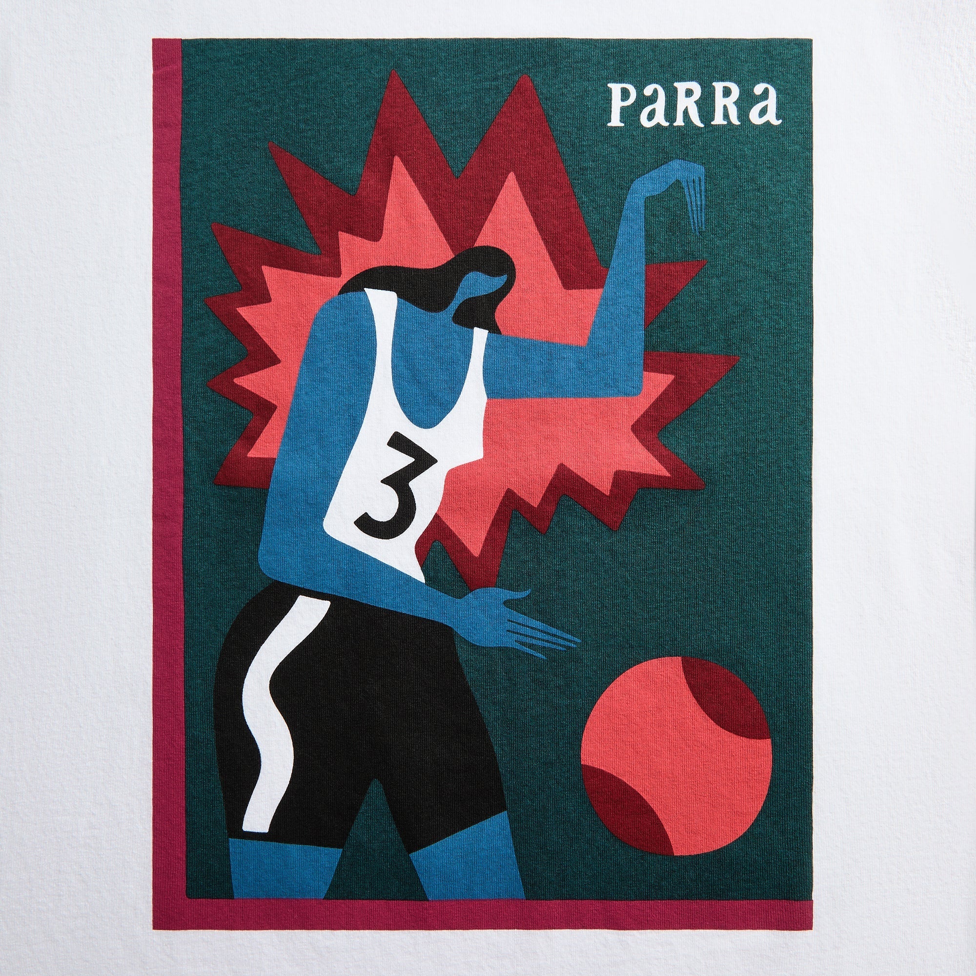 by Parra Baseketball Tee - White - Image 3