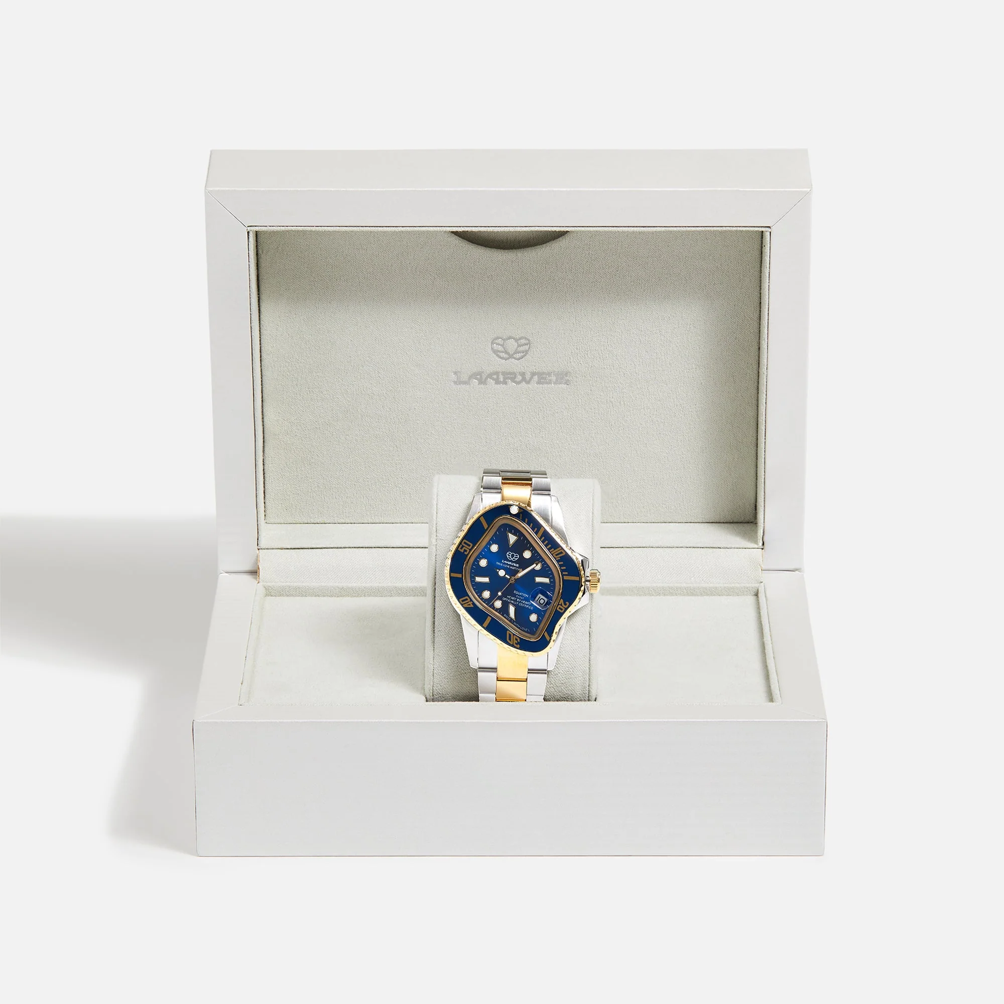 LAARVEE Silver & Golden Precision Steel - Blue Bezel / Blue Dial - Image 4