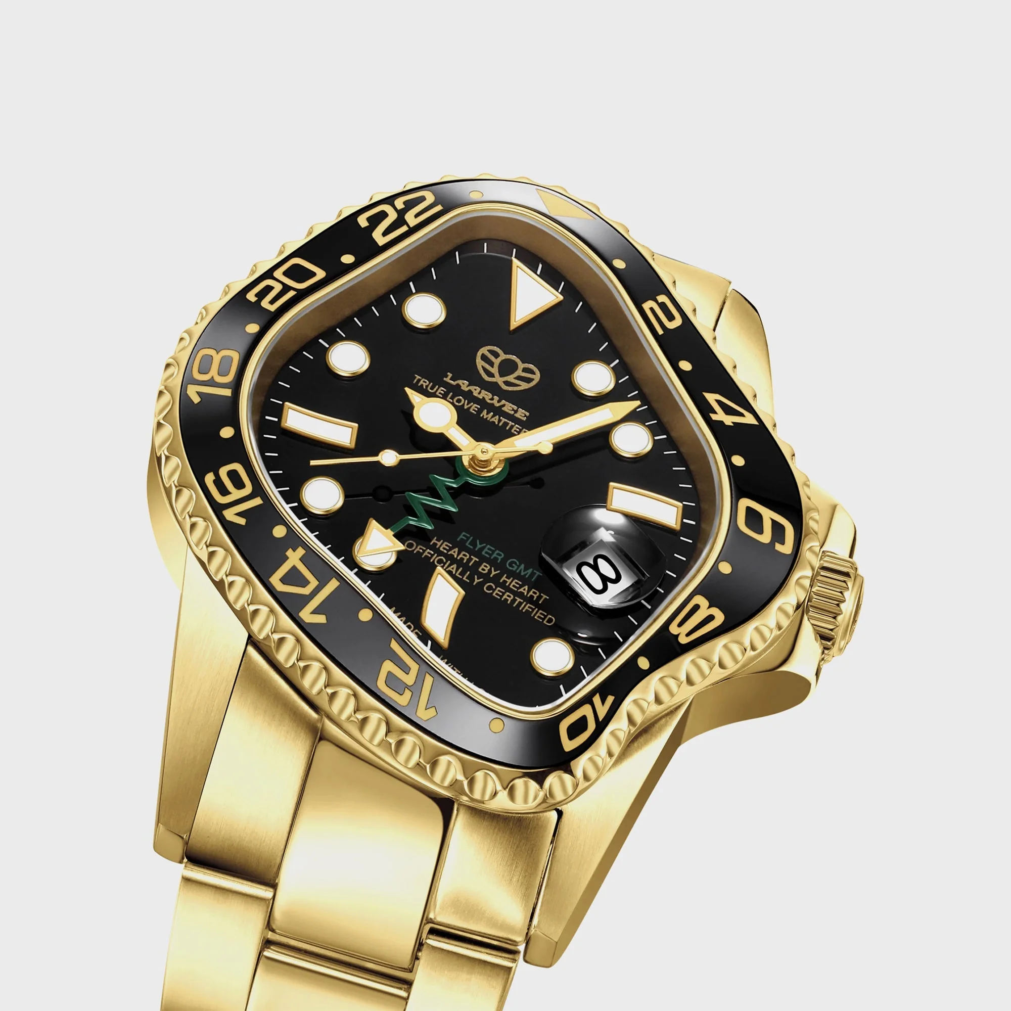 LAARVEE Golden Precision Steel - Black Ceramic Bezel / Black Dial - Image 2
