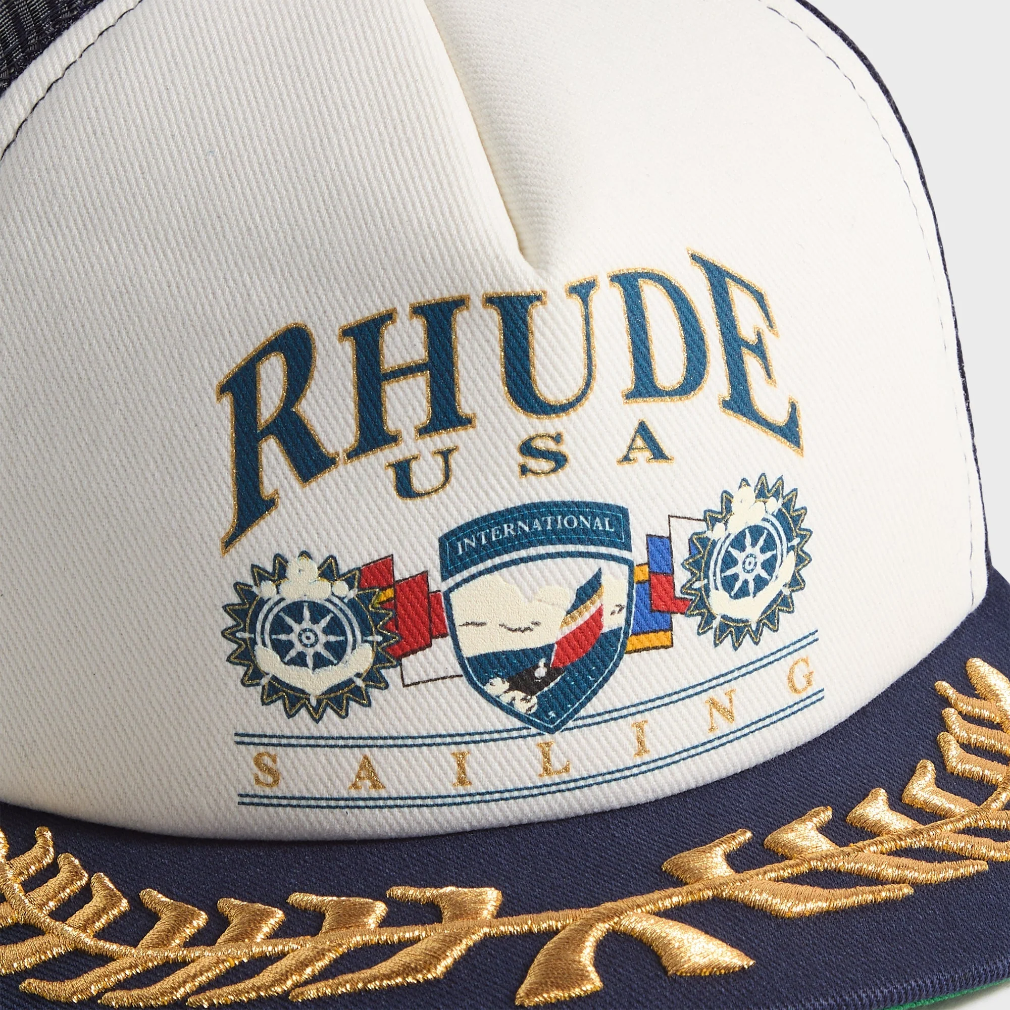 Rhude USA Sailing Icon Trucker Cap - Navy / White - Image 3