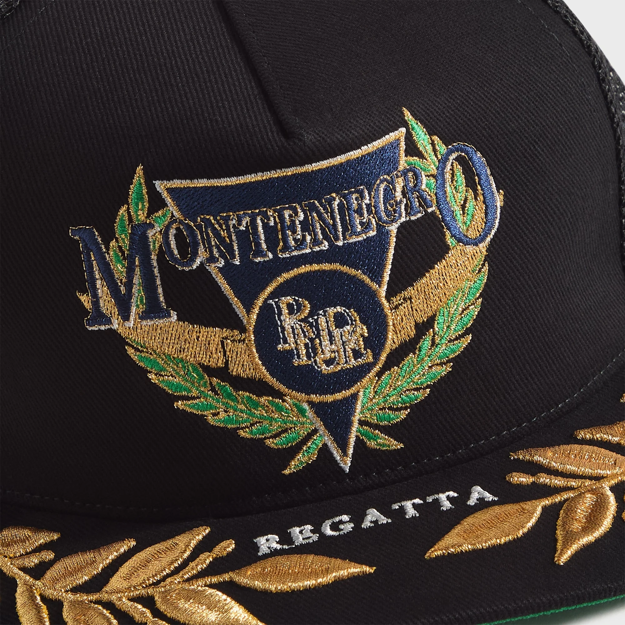 Rhude Montenegro Regatta Trucker Cap - Black / Navy / Gold - Image 3