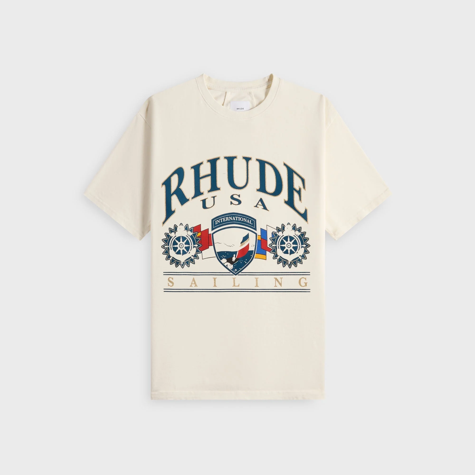 Rhude USA Sailing Icon Tee - Vintage White / Black
