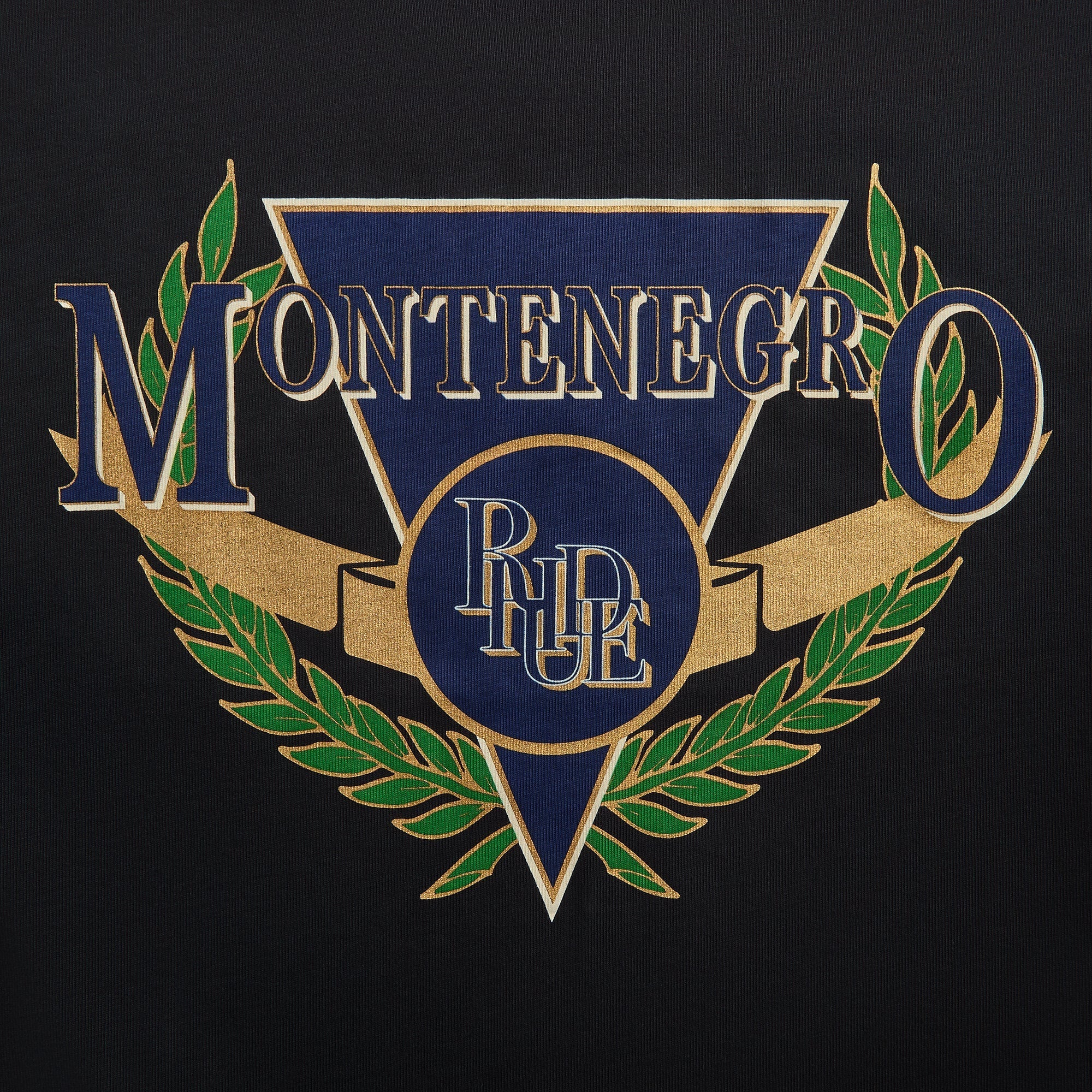 Rhude Montenegro Regatta Tee - Vintage Black / Navy / Green - Image 3