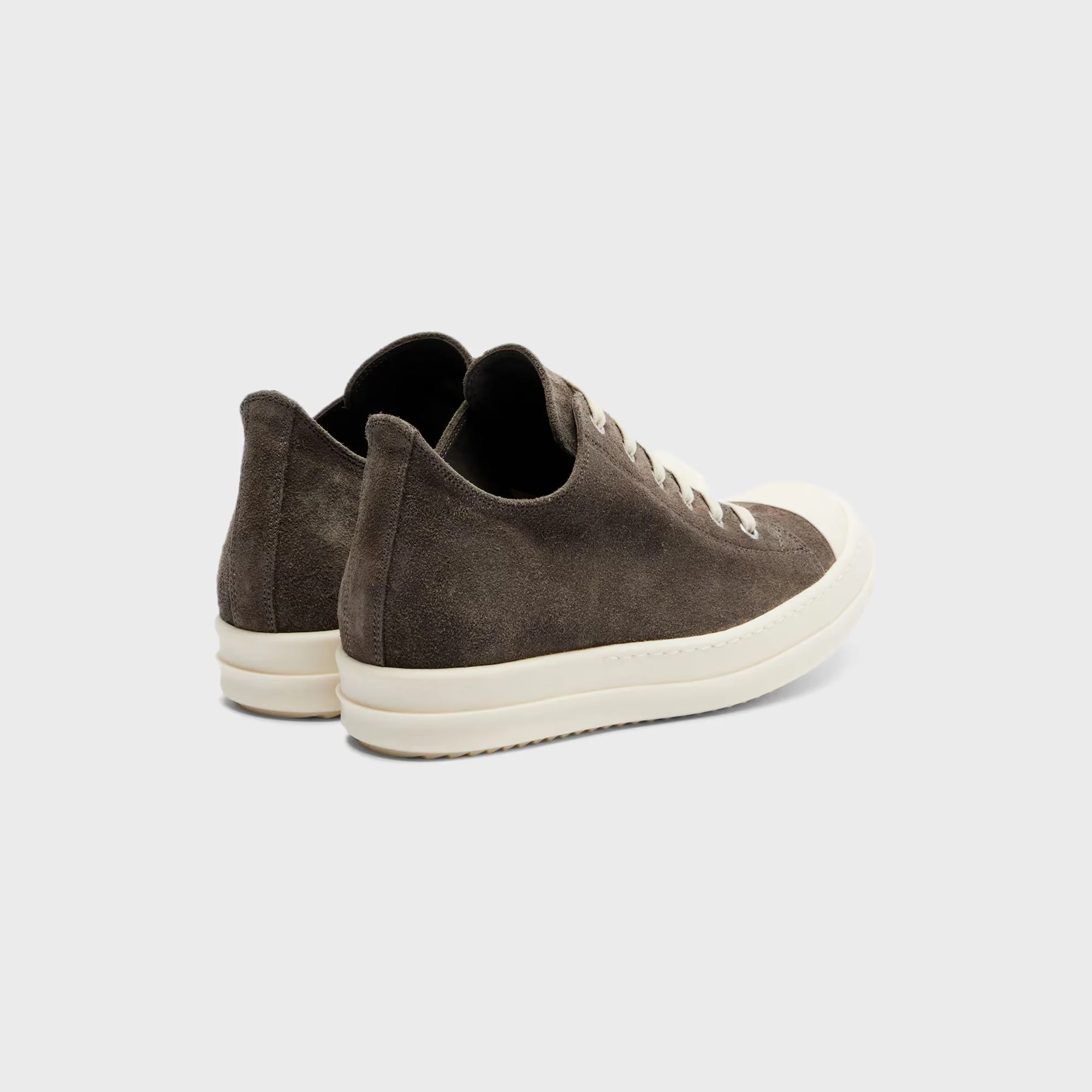 Rick Owens Suede Low Top Sneakers - Dust / Milk - Image 3