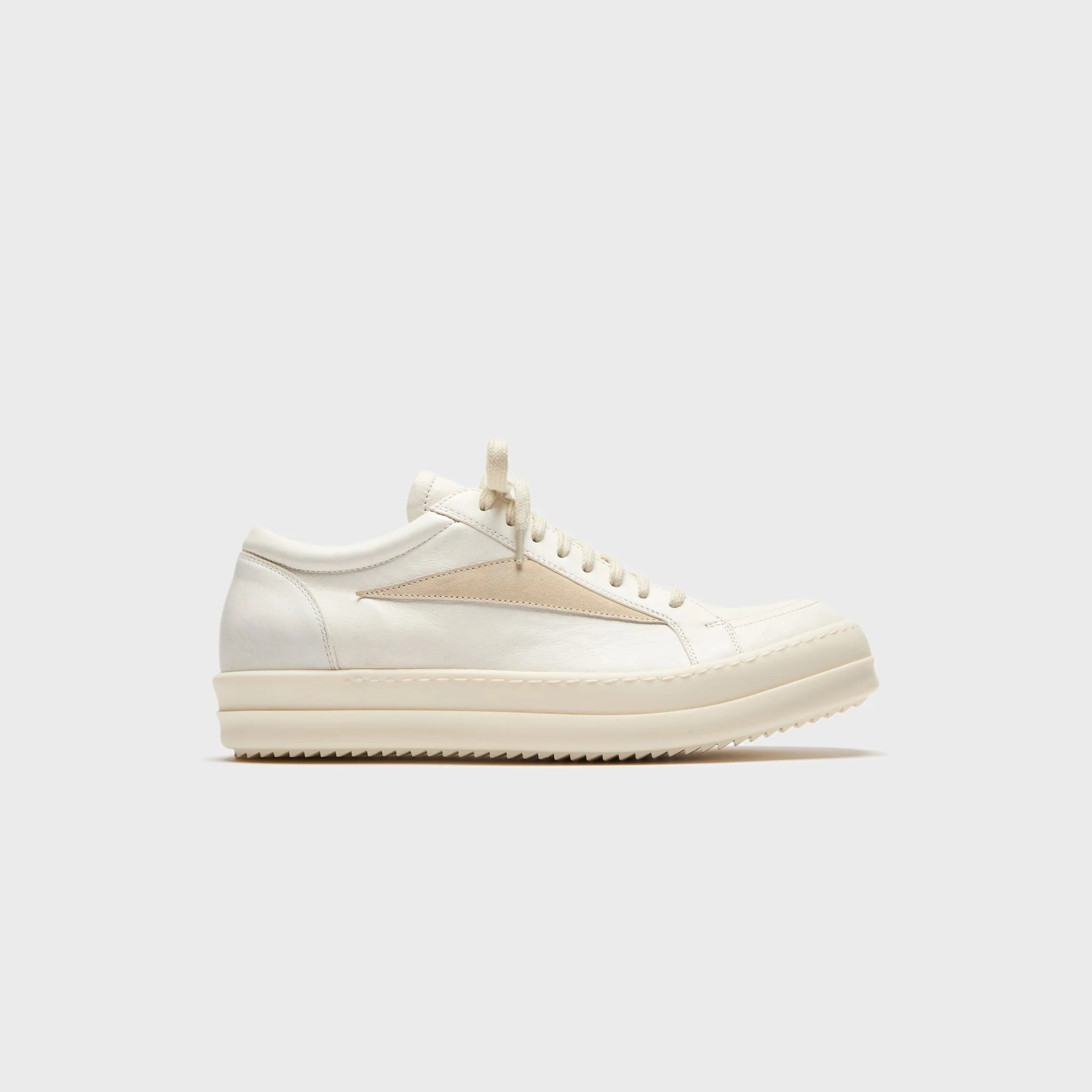 Rick Owens Scarpe In Pelle Vintage Sneaks - Milk / Milk / Milk