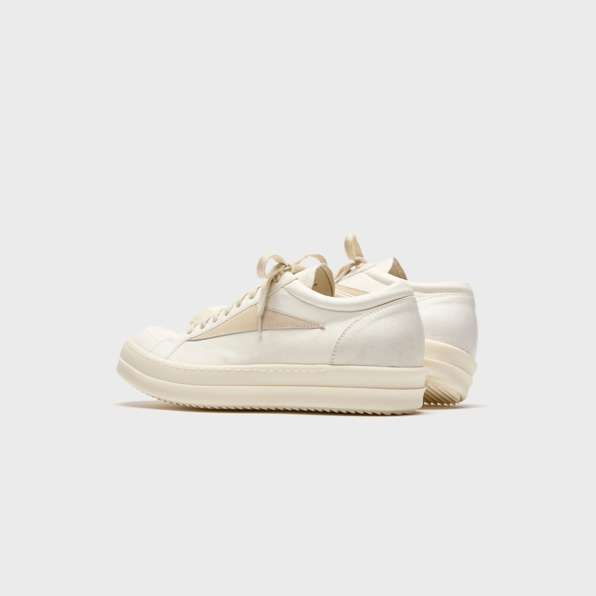 Rick Owens Scarpe In Pelle Vintage Sneaks - Milk / Milk / Milk - Image 4