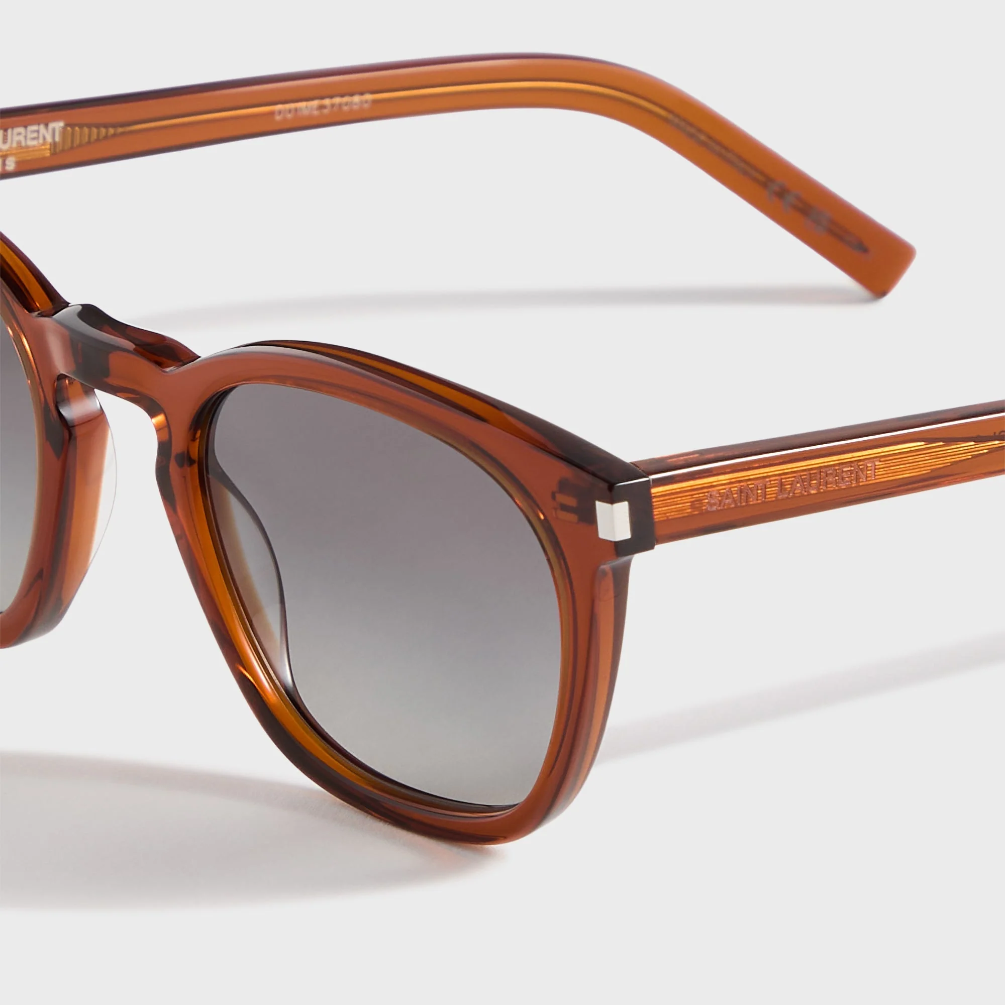 Saint Laurent Square Acetate Sunglasses - Brown / Grey - Image 3