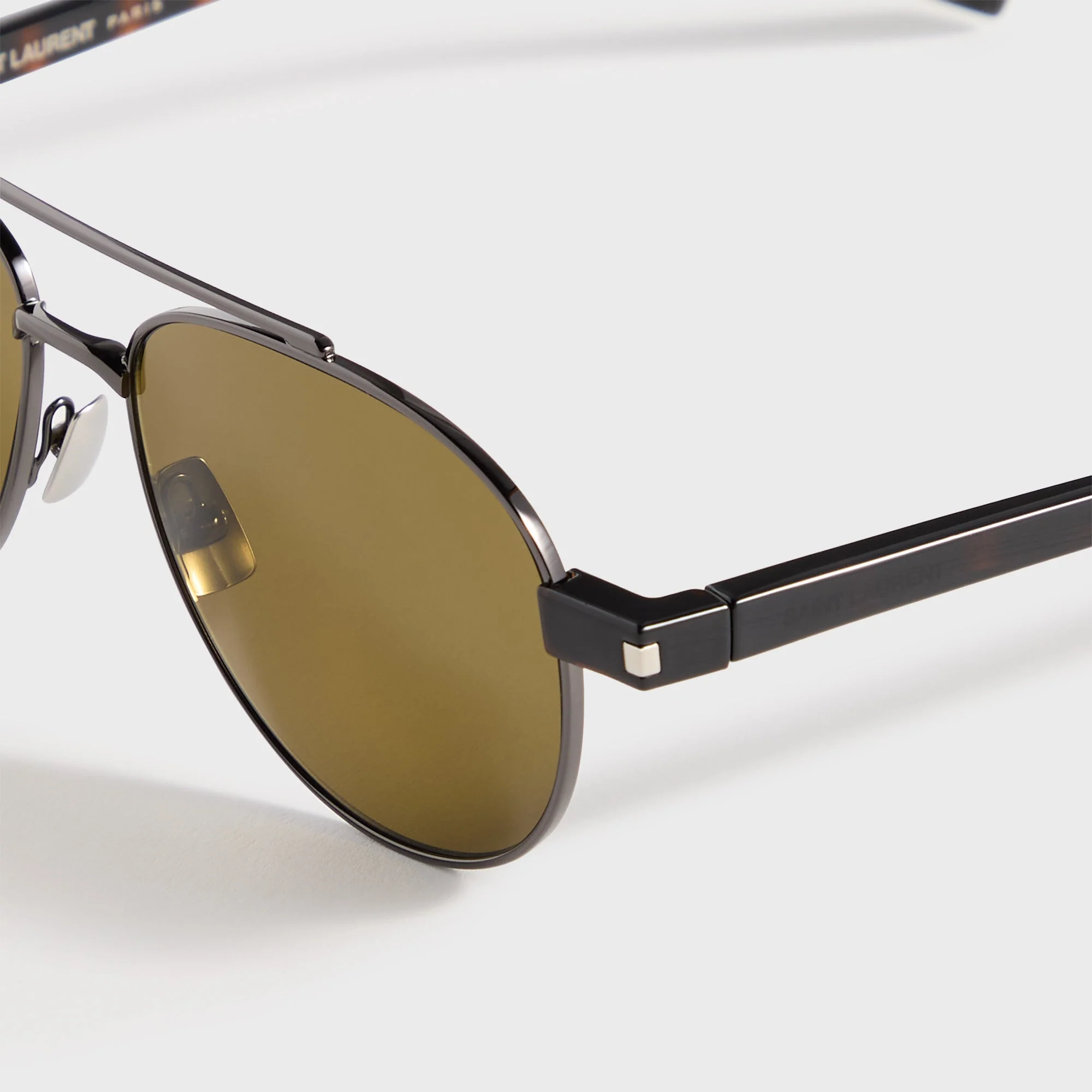 Saint Laurent 843 Sunglasses - Ruthenium / Havana / Brown - Image 3