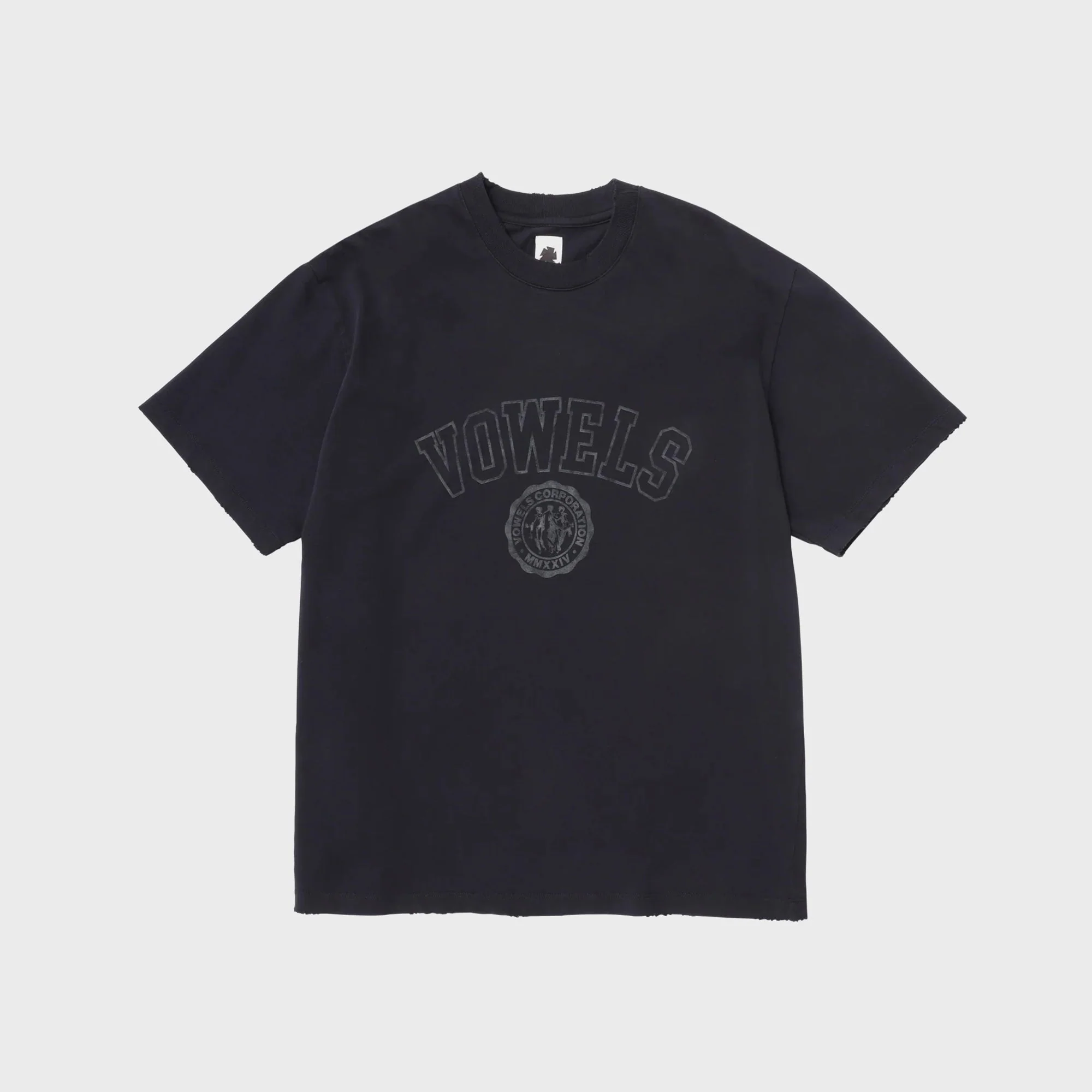 vowels Faded Collegiate Tee - Black