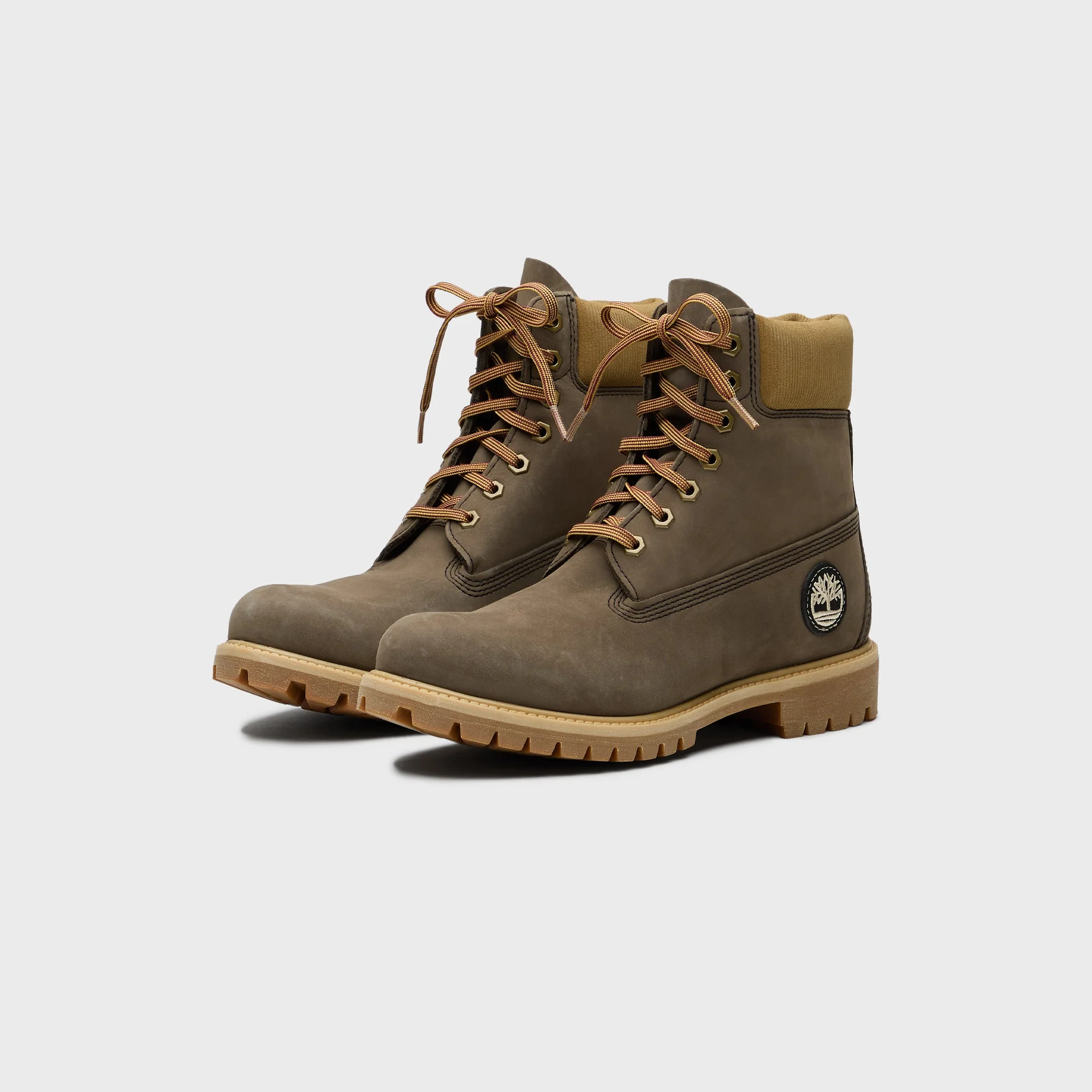 Timberland 6 Inch Lace Up Waterproof Boot - Dark Brown / Nubuck Olive - Image 2