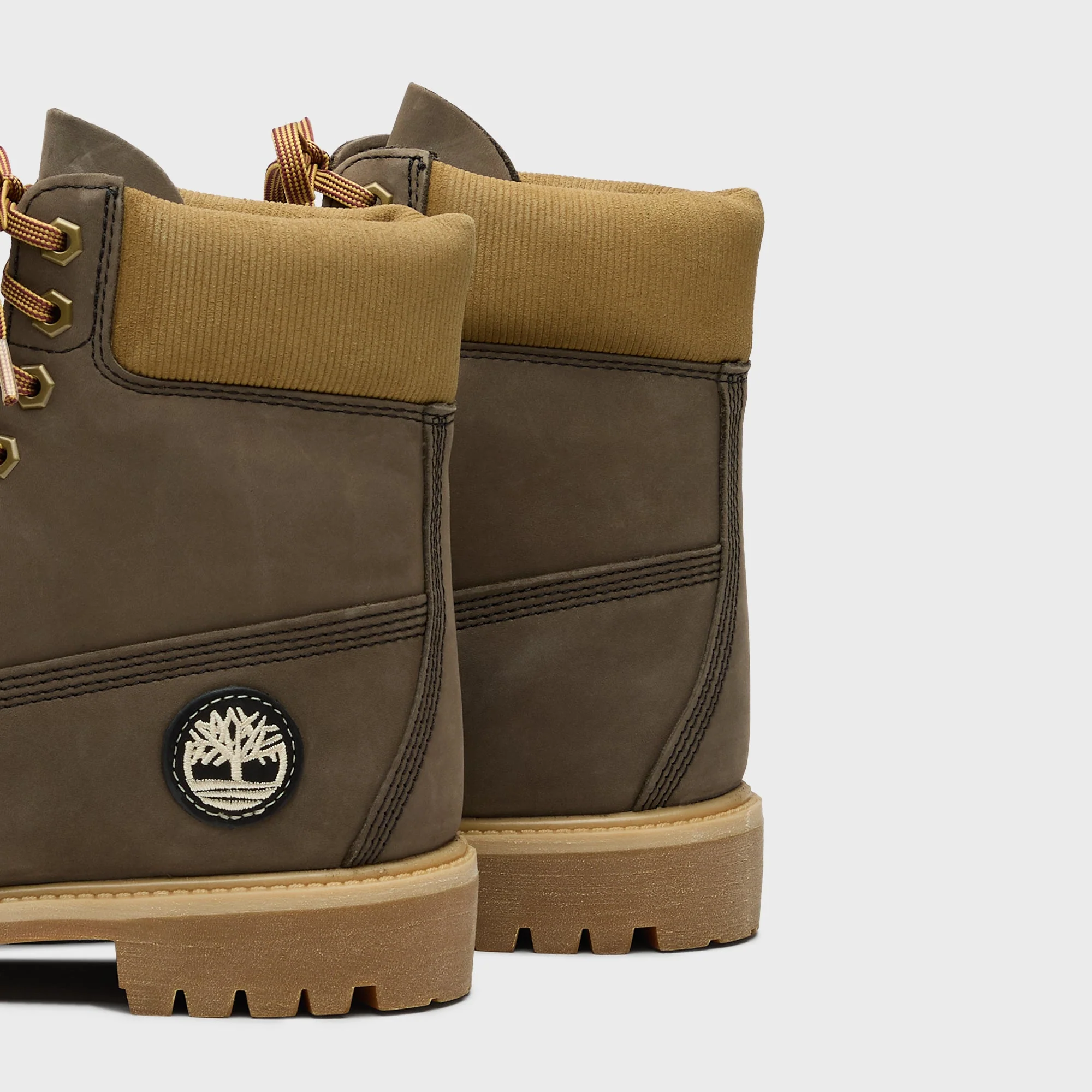 Timberland 6 Inch Lace Up Waterproof Boot - Dark Brown / Nubuck Olive - Image 3